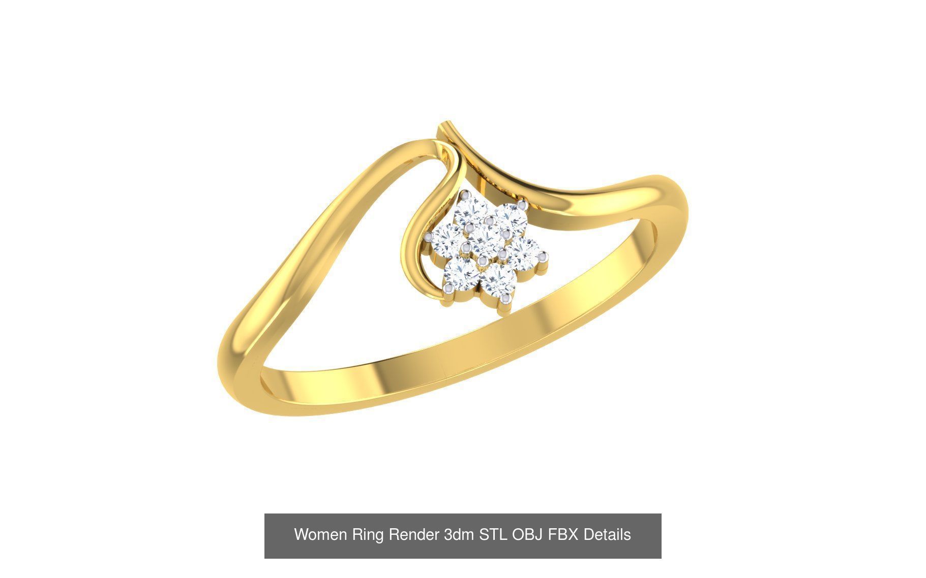 68 Women Ring Render 3dm STL OBJ FBX Details Collection _31