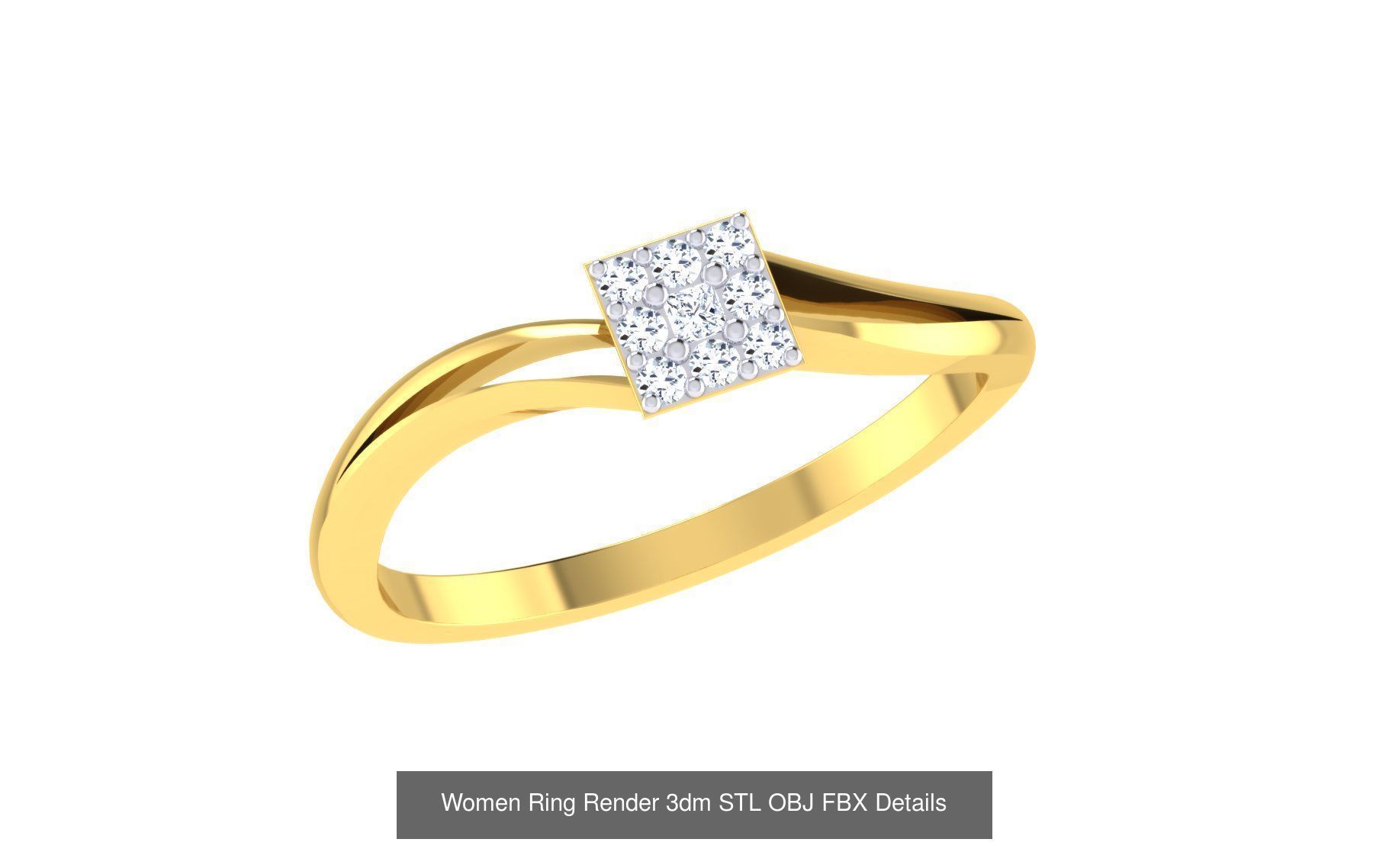 68 Women Ring Render 3dm STL OBJ FBX Details Collection _54