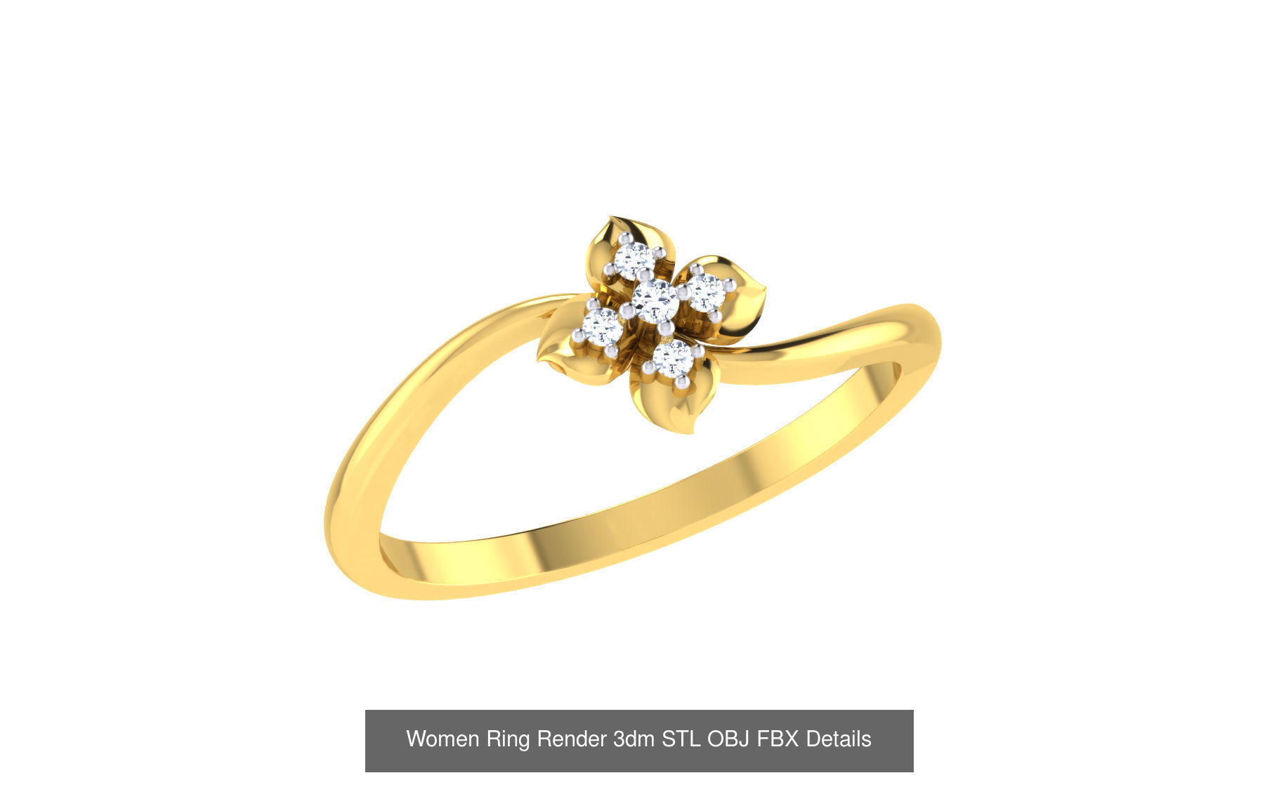 68 Women Ring Render 3dm STL OBJ FBX Details Collection _71