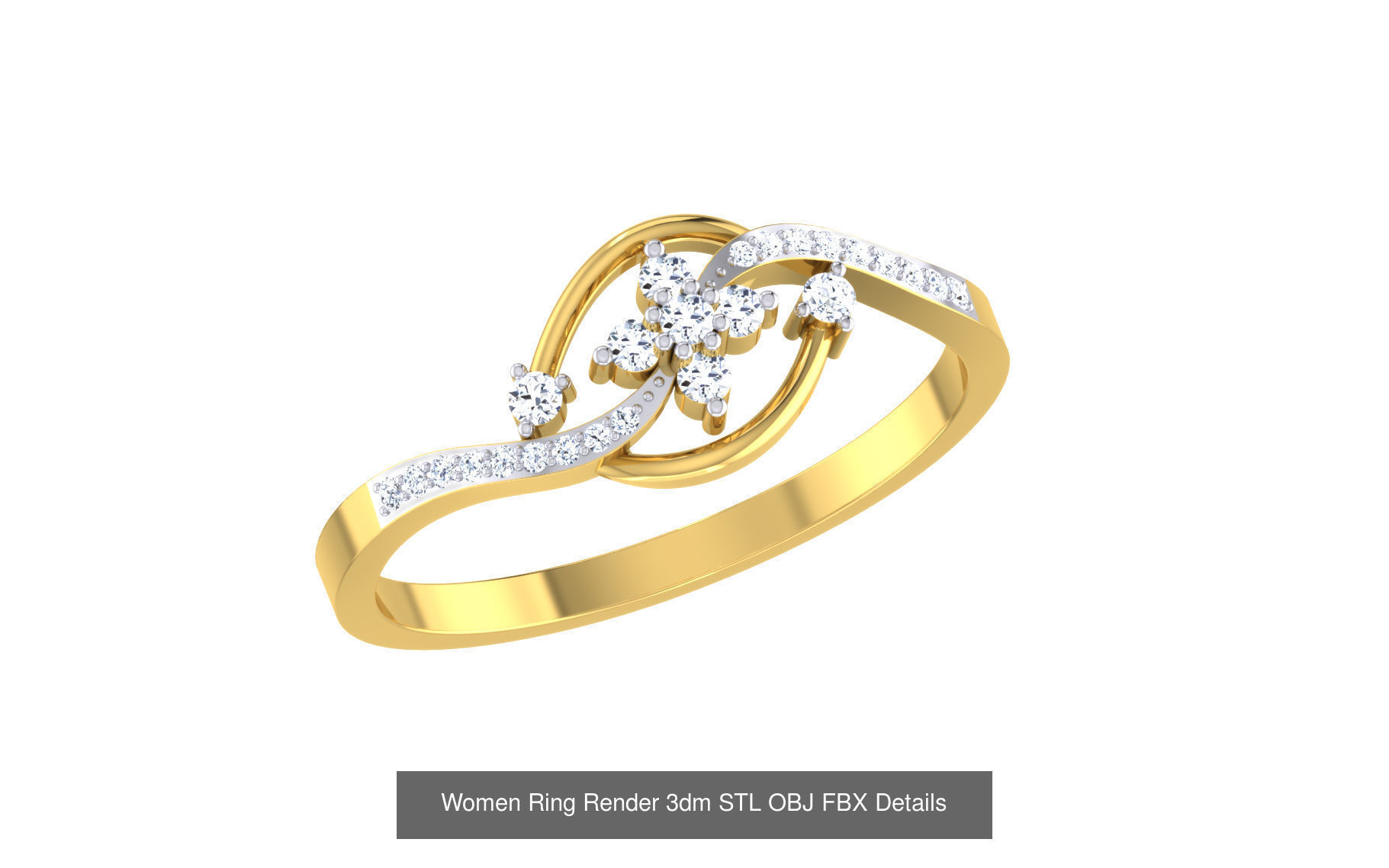 68 Women Ring Render 3dm STL OBJ FBX Details Collection _10