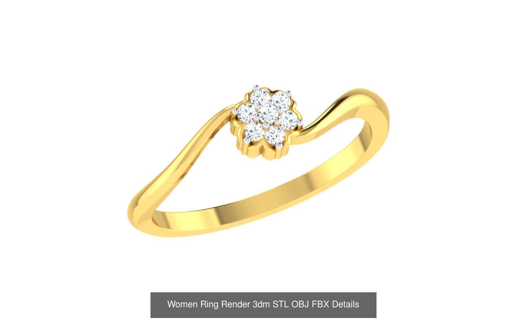 68 Women Ring Render 3dm STL OBJ FBX Details Collection _44