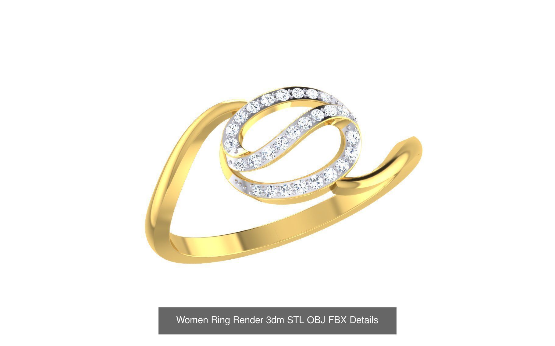 68 Women Ring Render 3dm STL OBJ FBX Details Collection _20