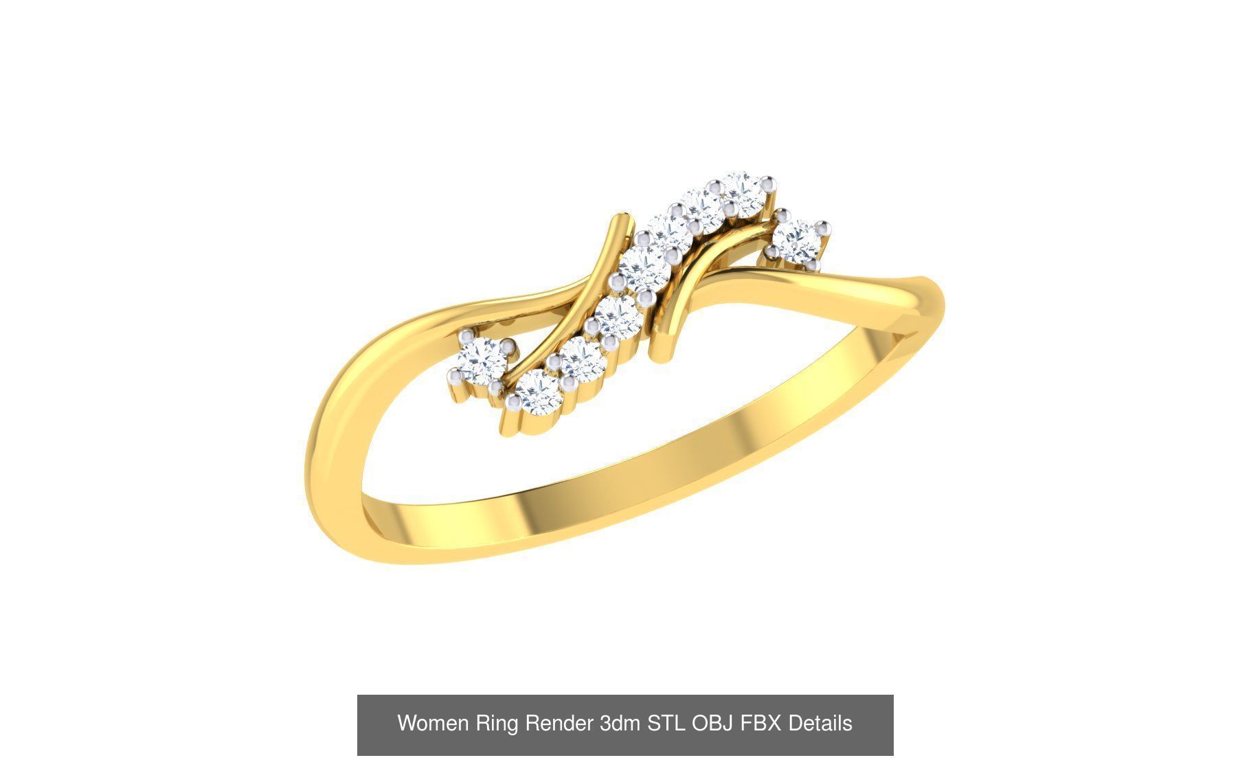 68 Women Ring Render 3dm STL OBJ FBX Details Collection _69