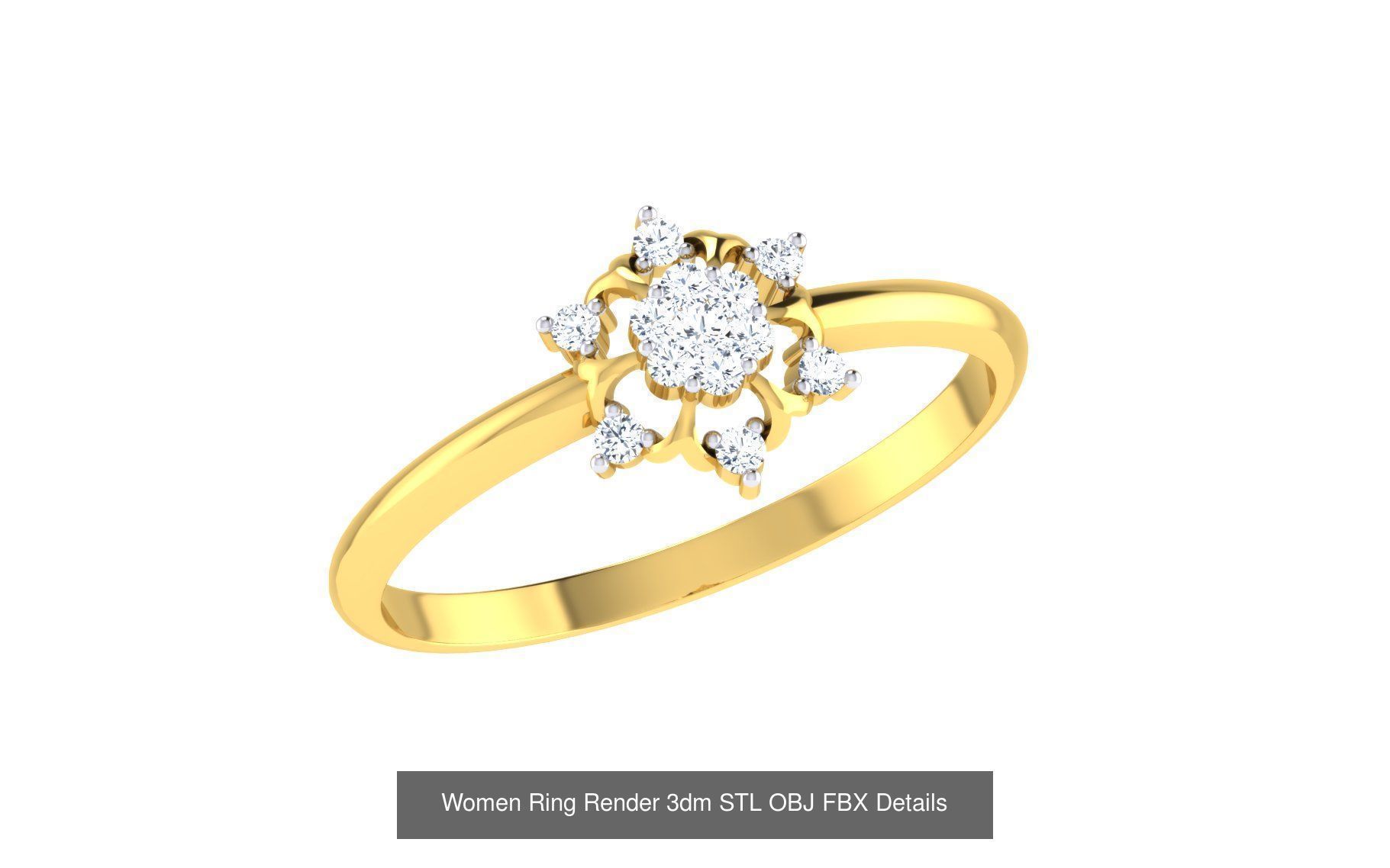68 Women Ring Render 3dm STL OBJ FBX Details Collection _41