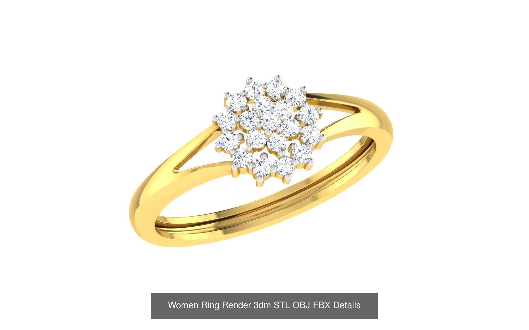 68 Women Ring Render 3dm STL OBJ FBX Details Collection _45