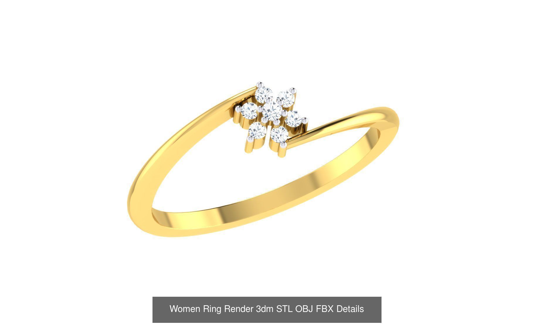 68 Women Ring Render 3dm STL OBJ FBX Details Collection _56