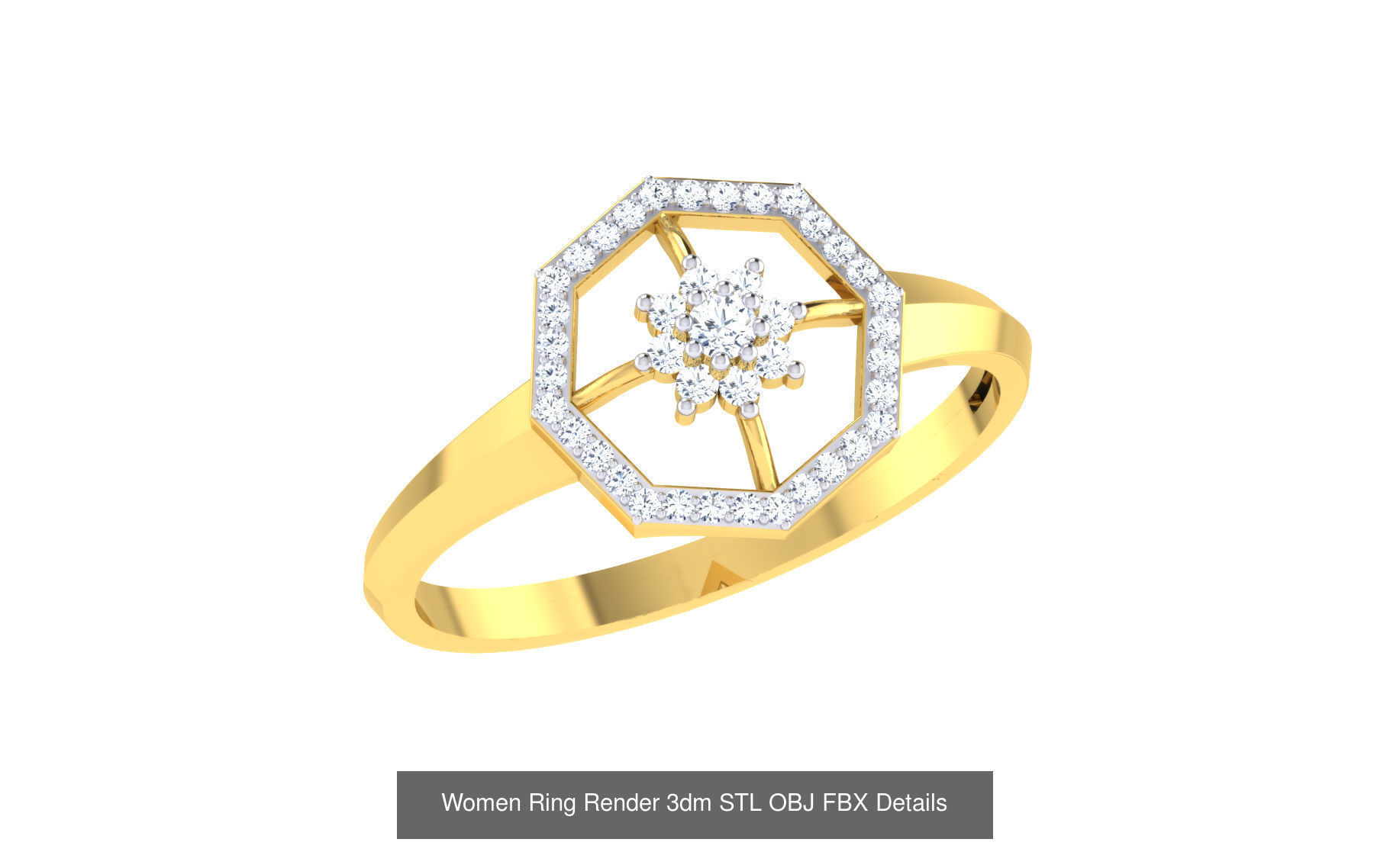 68 Women Ring Render 3dm STL OBJ FBX Details Collection _51
