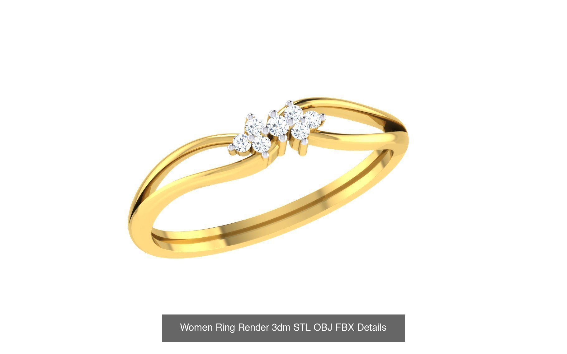 68 Women Ring Render 3dm STL OBJ FBX Details Collection _59