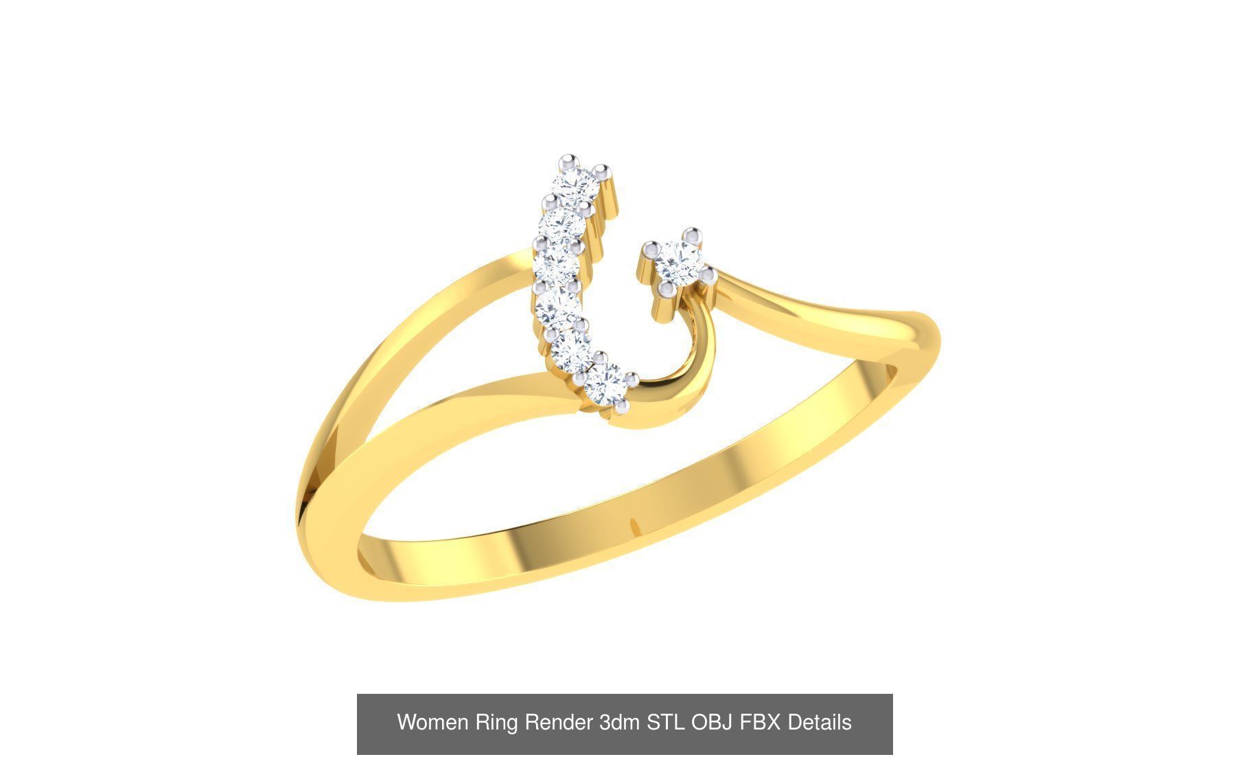 68 Women Ring Render 3dm STL OBJ FBX Details Collection _53