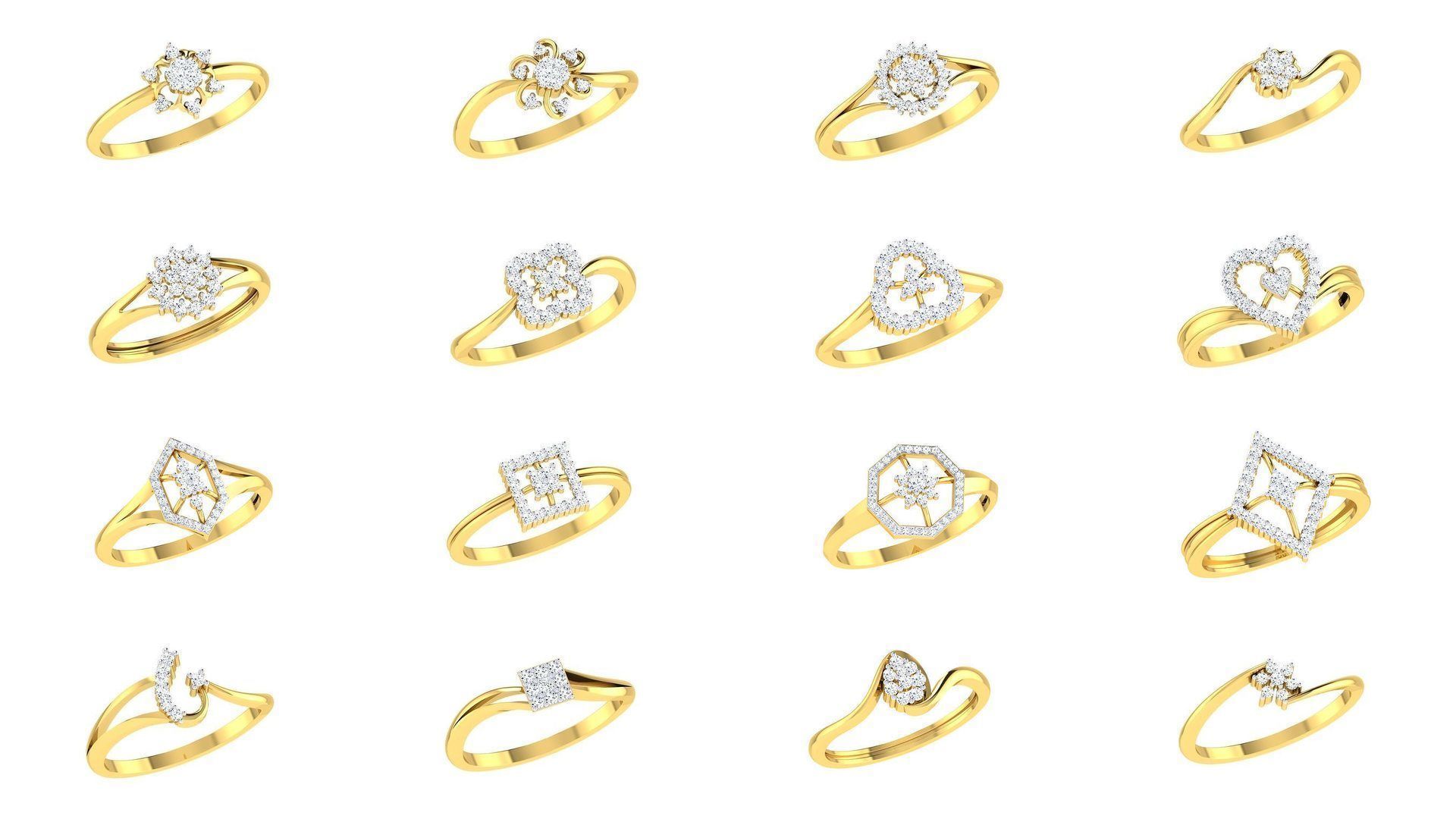 68 Women Ring Render 3dm STL OBJ FBX Details Collection _3
