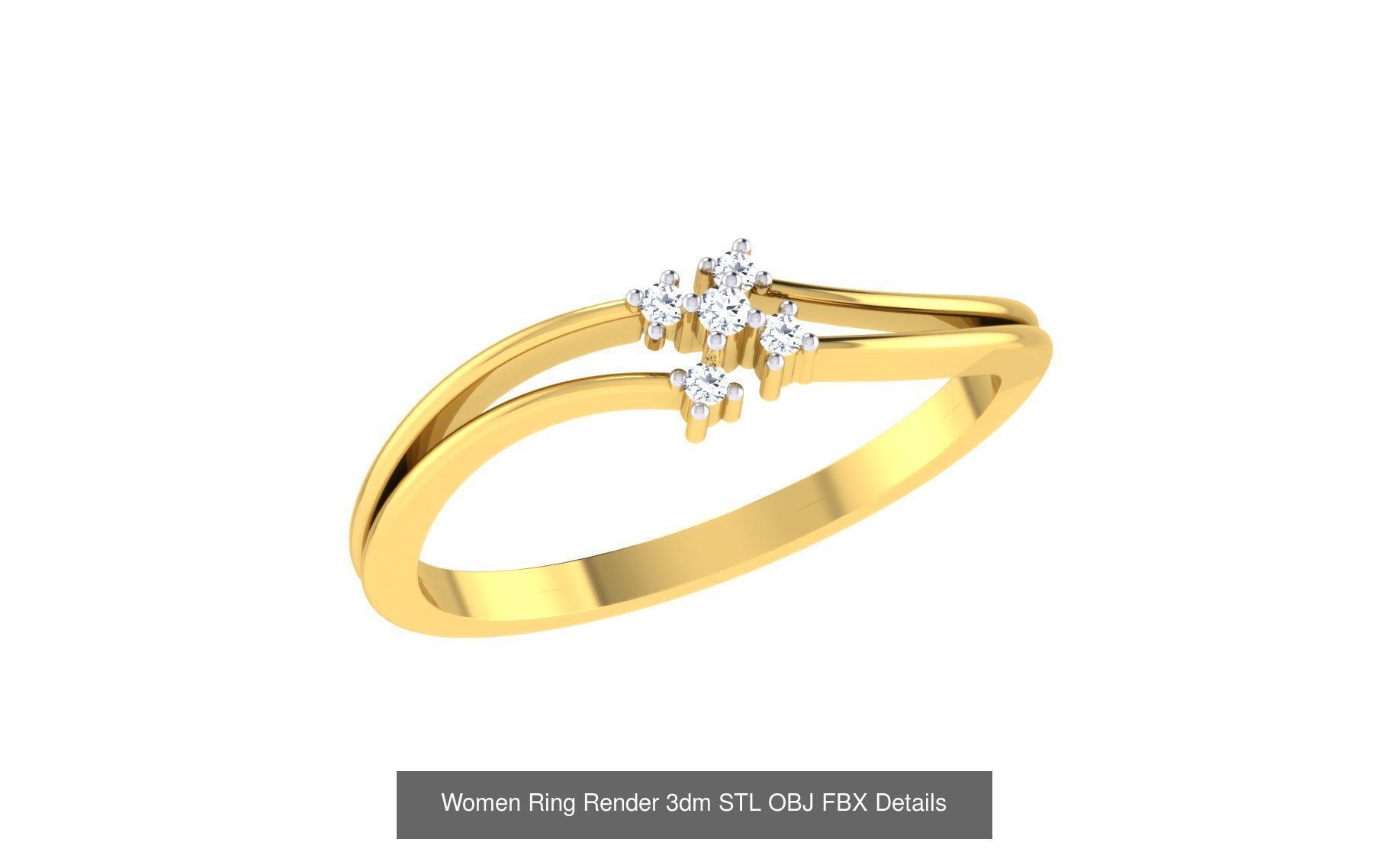 68 Women Ring Render 3dm STL OBJ FBX Details Collection _70