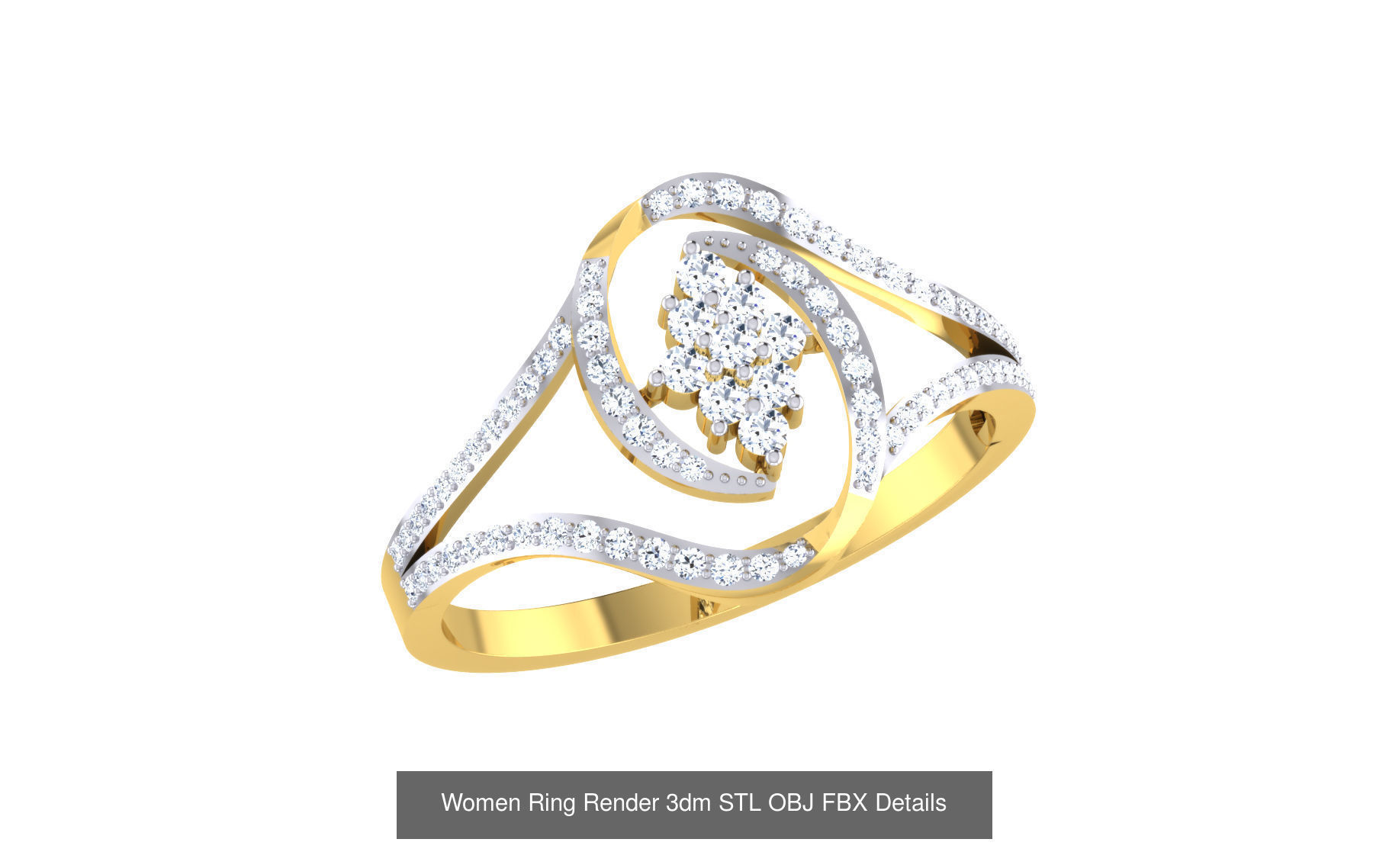 68 Women Ring Render 3dm STL OBJ FBX Details Collection _21