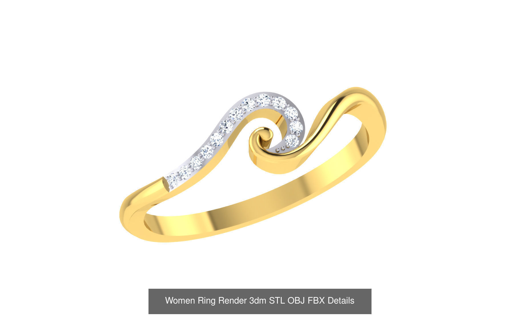 68 Women Ring Render 3dm STL OBJ FBX Details Collection _66