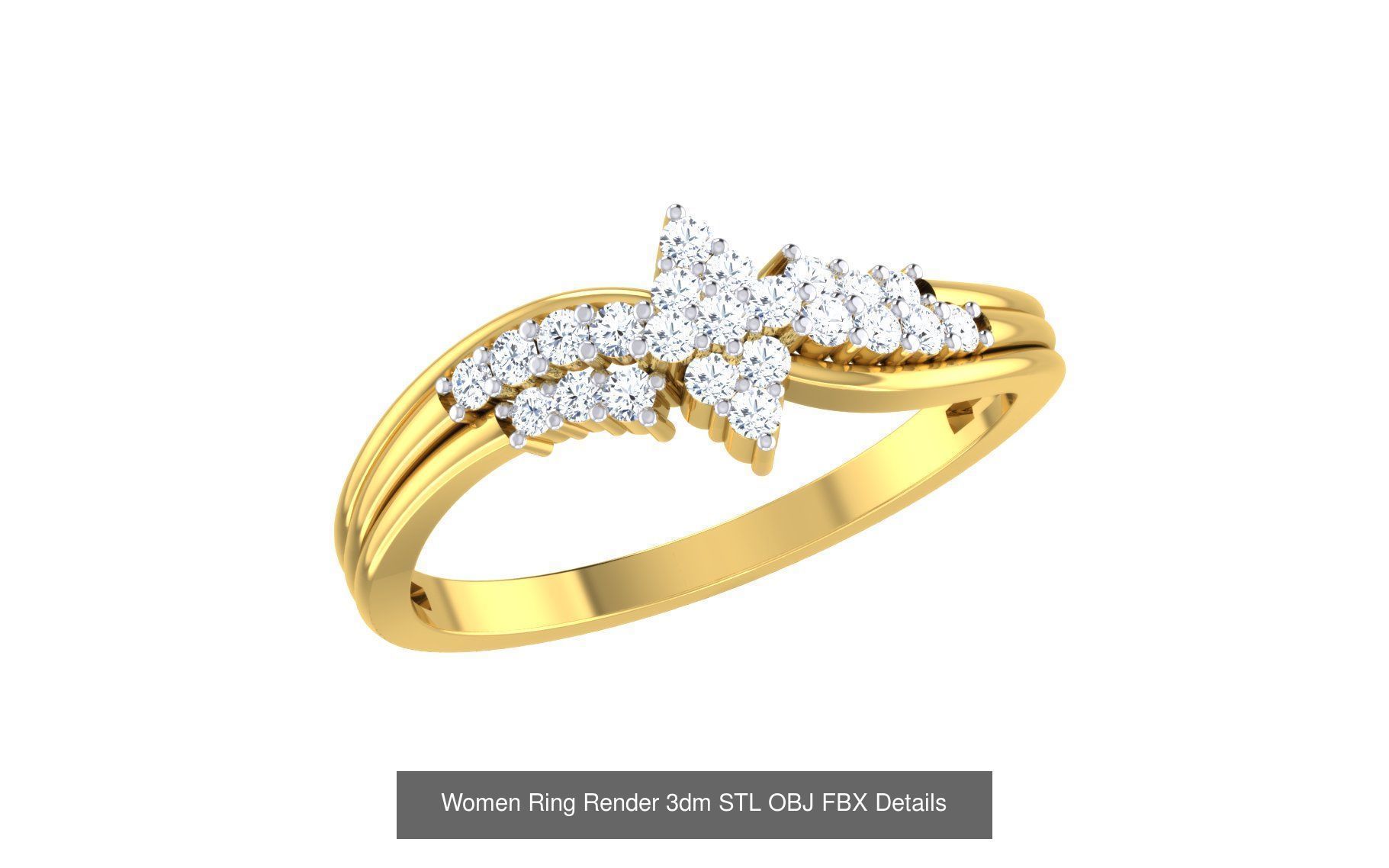 68 Women Ring Render 3dm STL OBJ FBX Details Collection _34