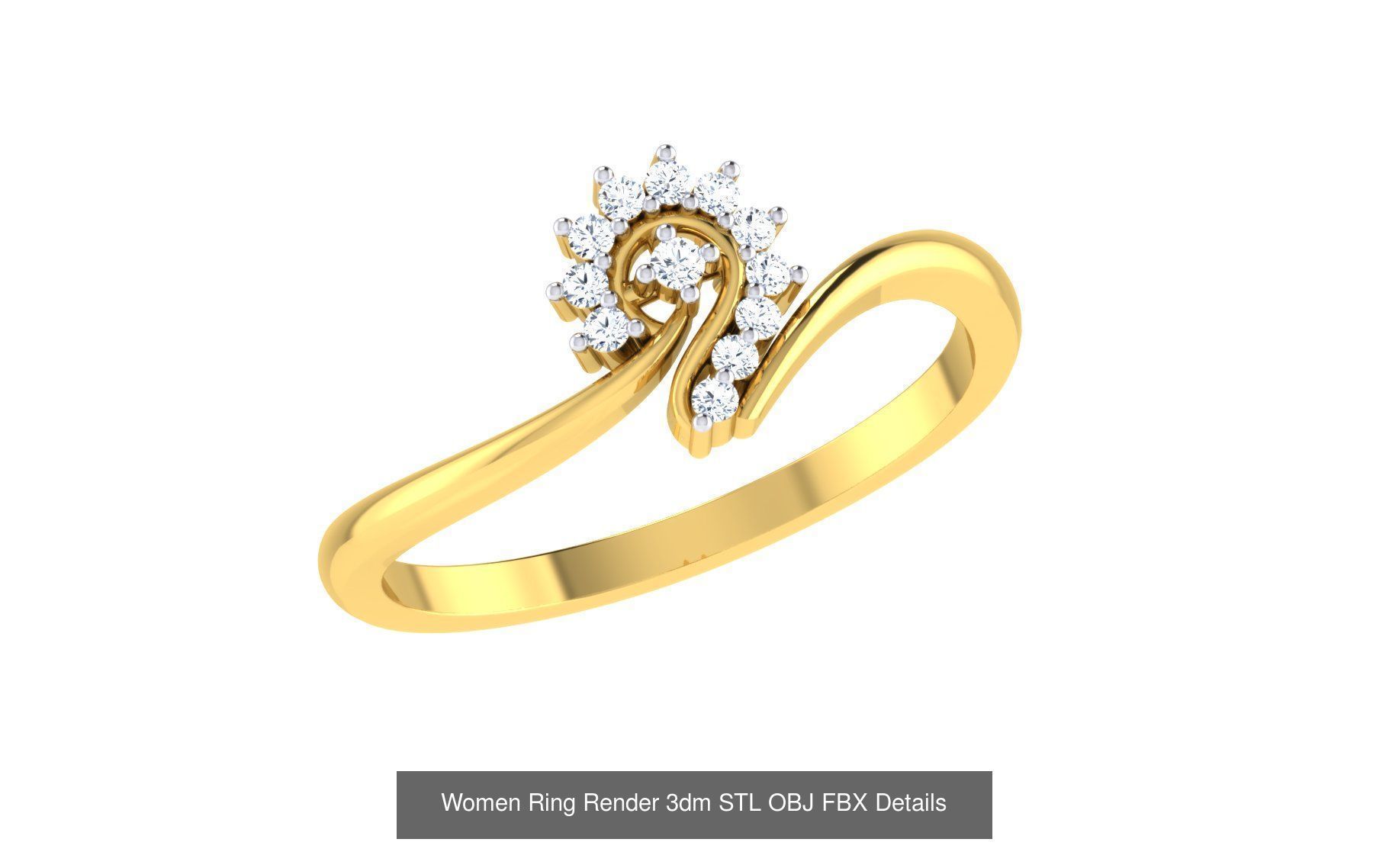 68 Women Ring Render 3dm STL OBJ FBX Details Collection _72