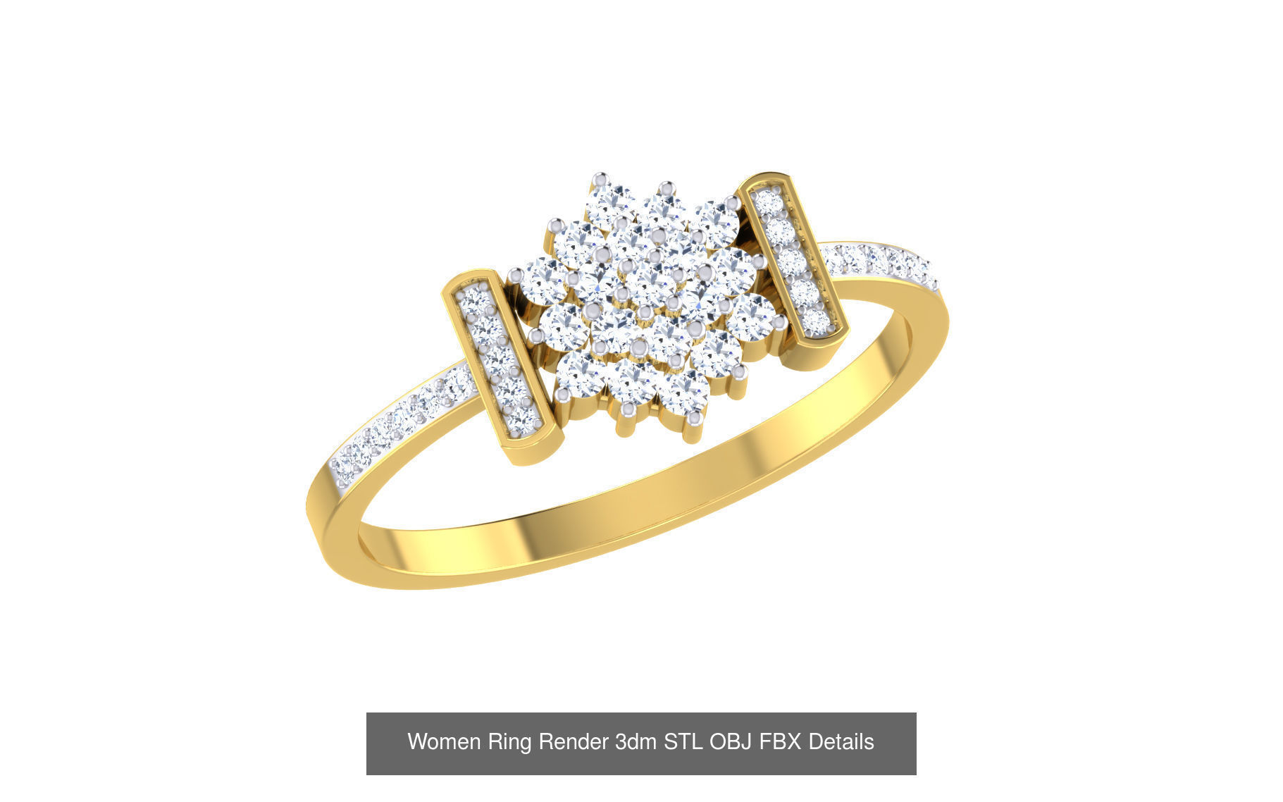 68 Women Ring Render 3dm STL OBJ FBX Details Collection _16