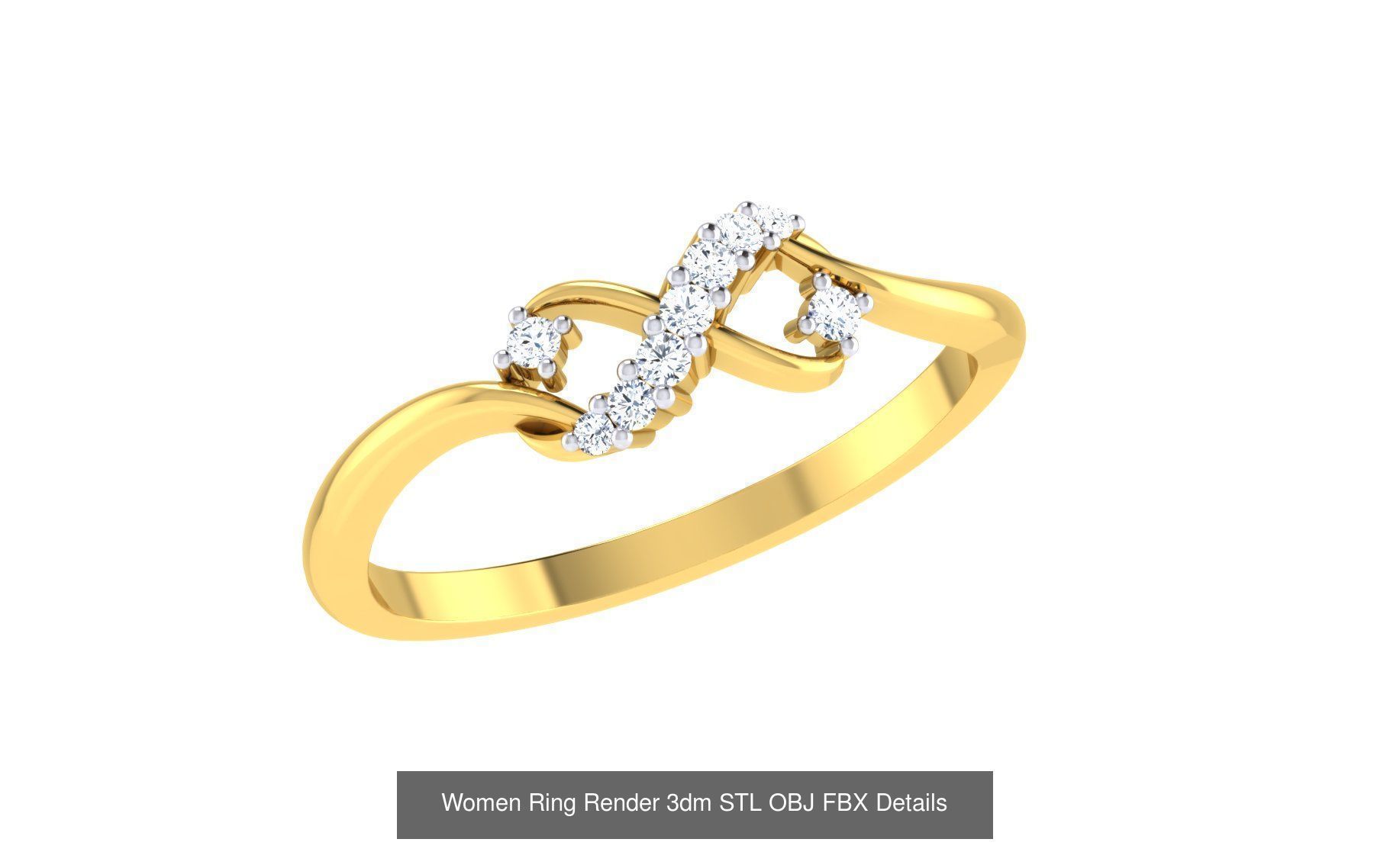 68 Women Ring Render 3dm STL OBJ FBX Details Collection _68