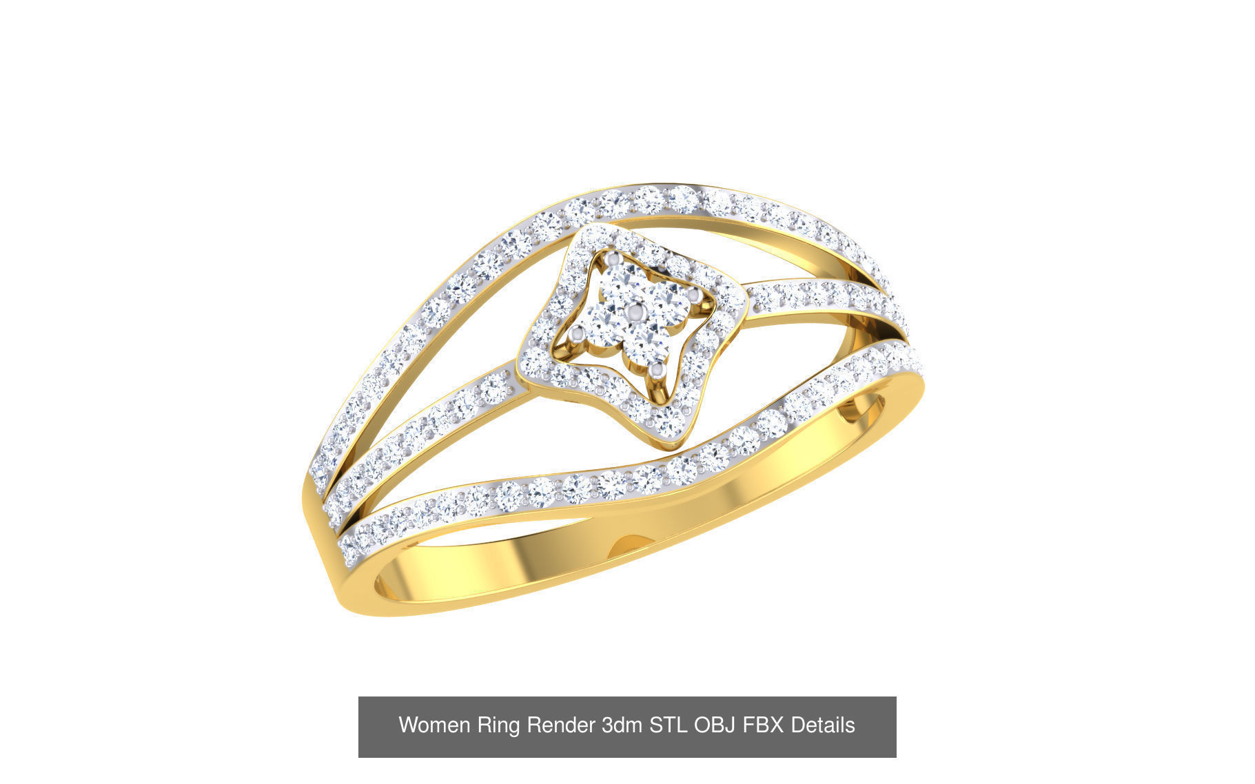 68 Women Ring Render 3dm STL OBJ FBX Details Collection _12