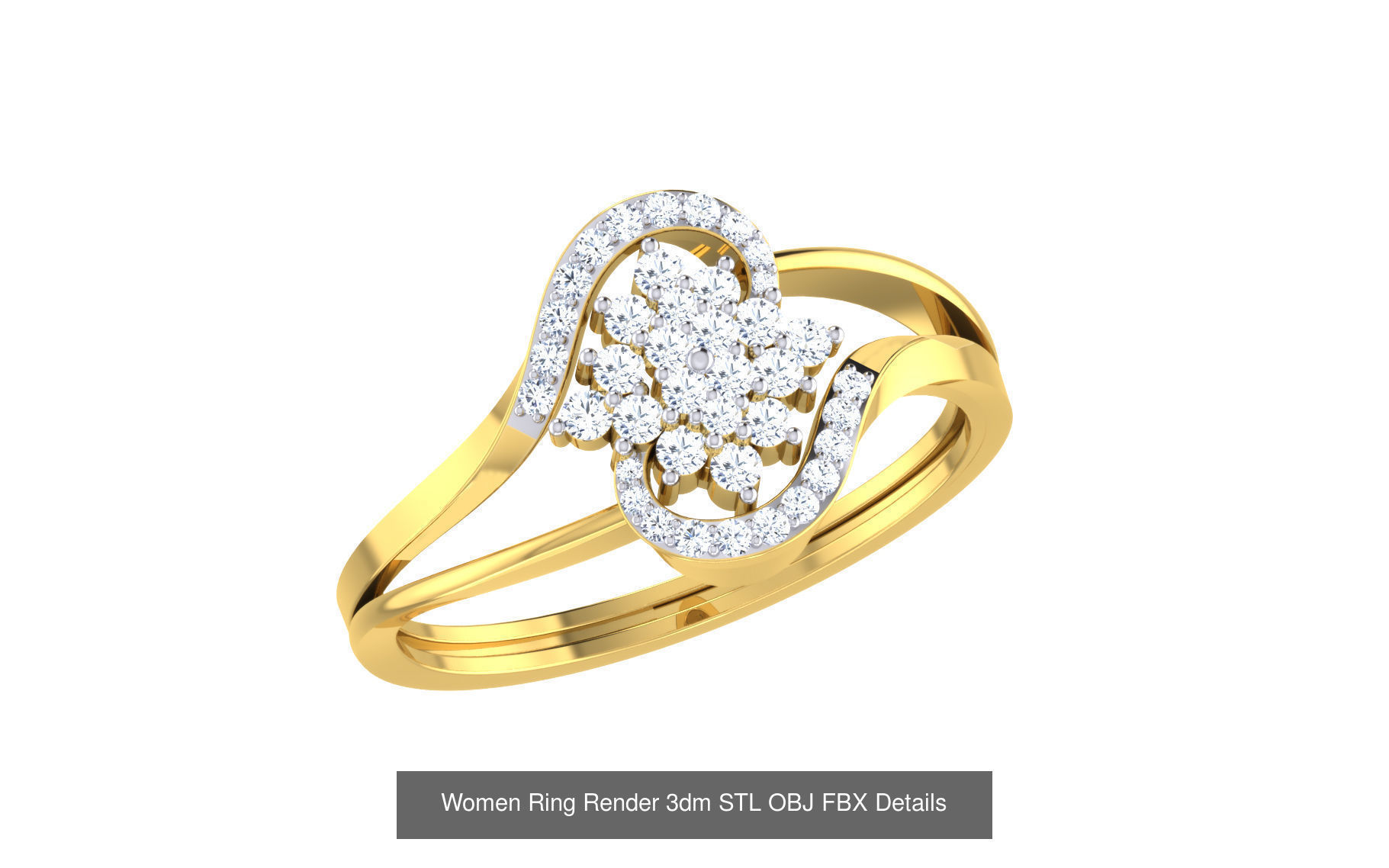 68 Women Ring Render 3dm STL OBJ FBX Details Collection _39
