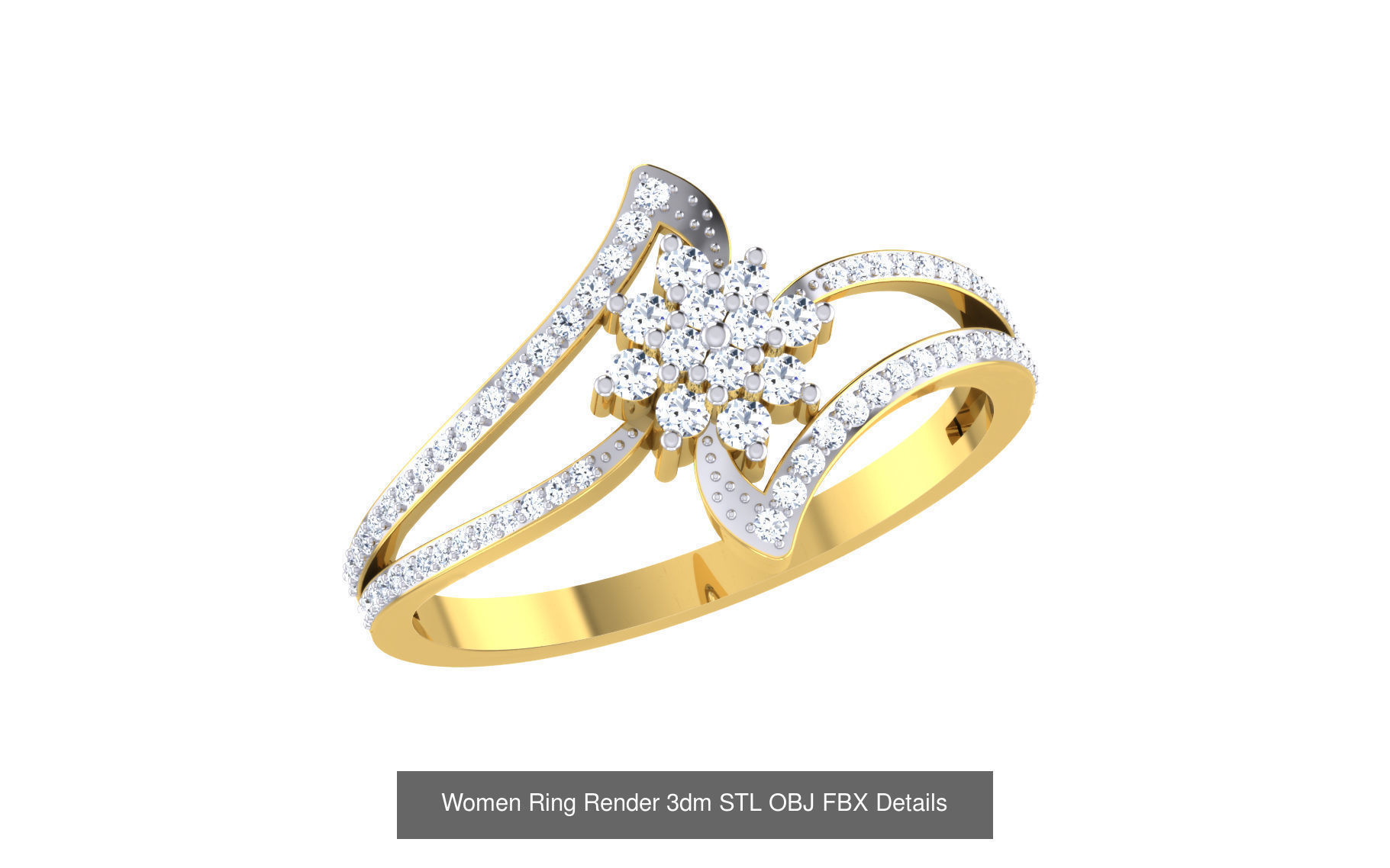 68 Women Ring Render 3dm STL OBJ FBX Details Collection _23