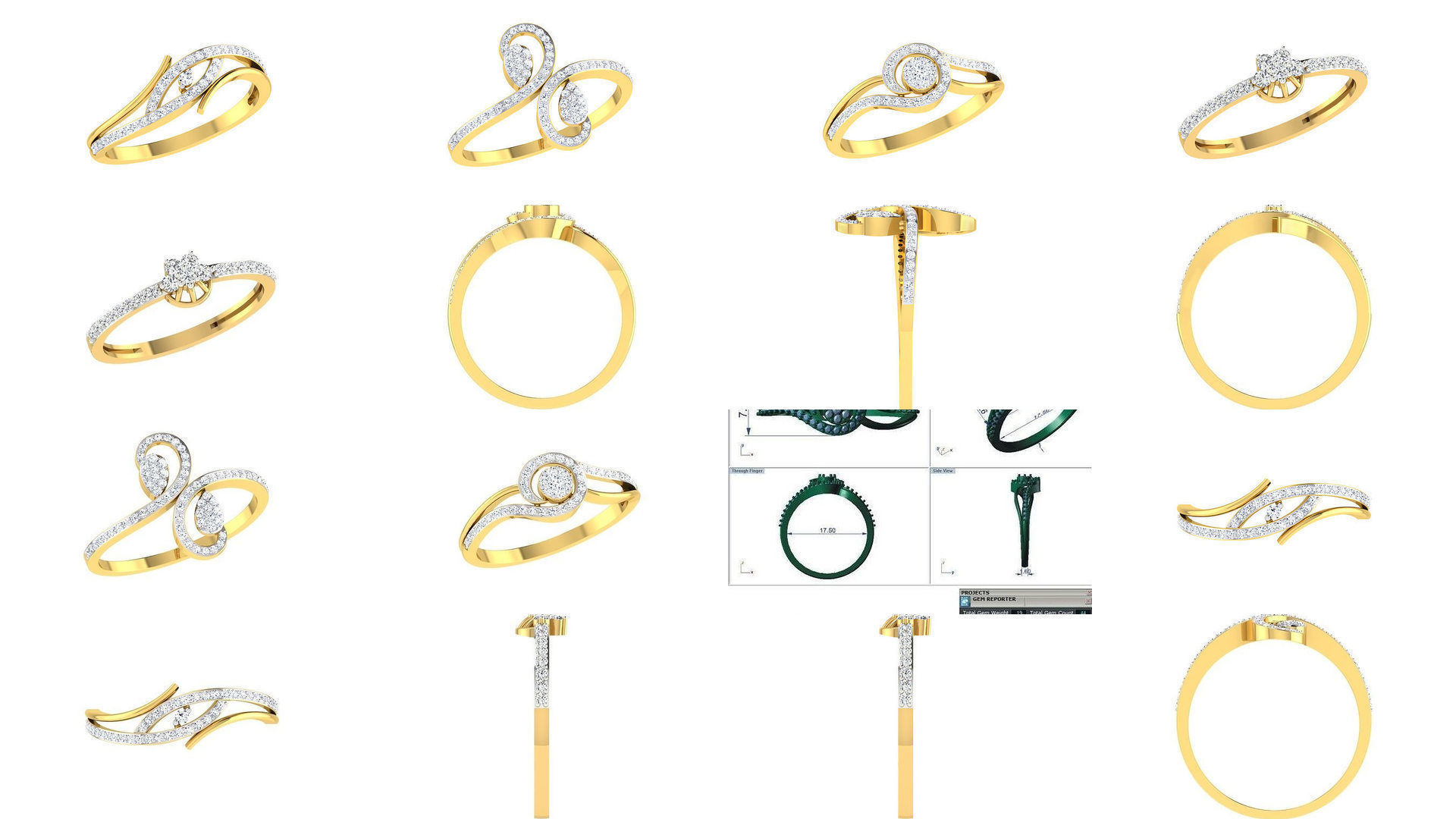 68 Women Ring Render 3dm STL OBJ FBX Details Collection _7