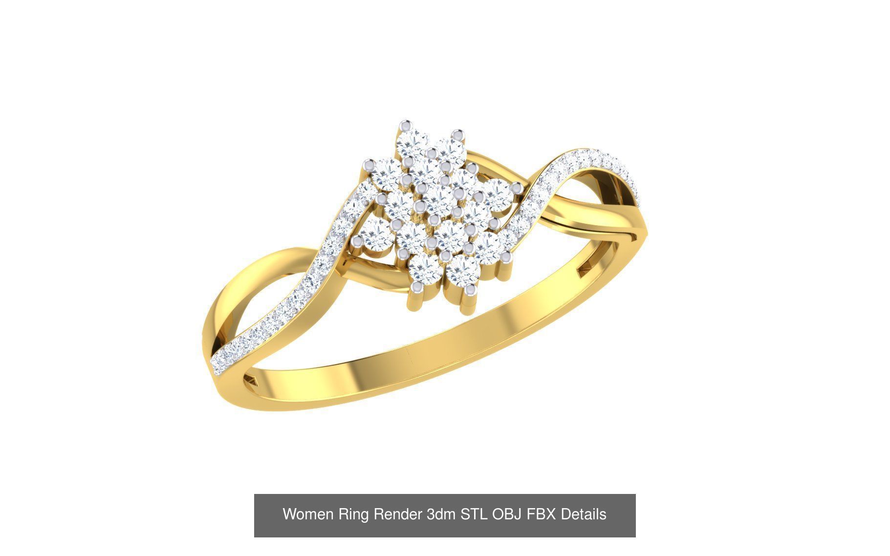 68 Women Ring Render 3dm STL OBJ FBX Details Collection _35