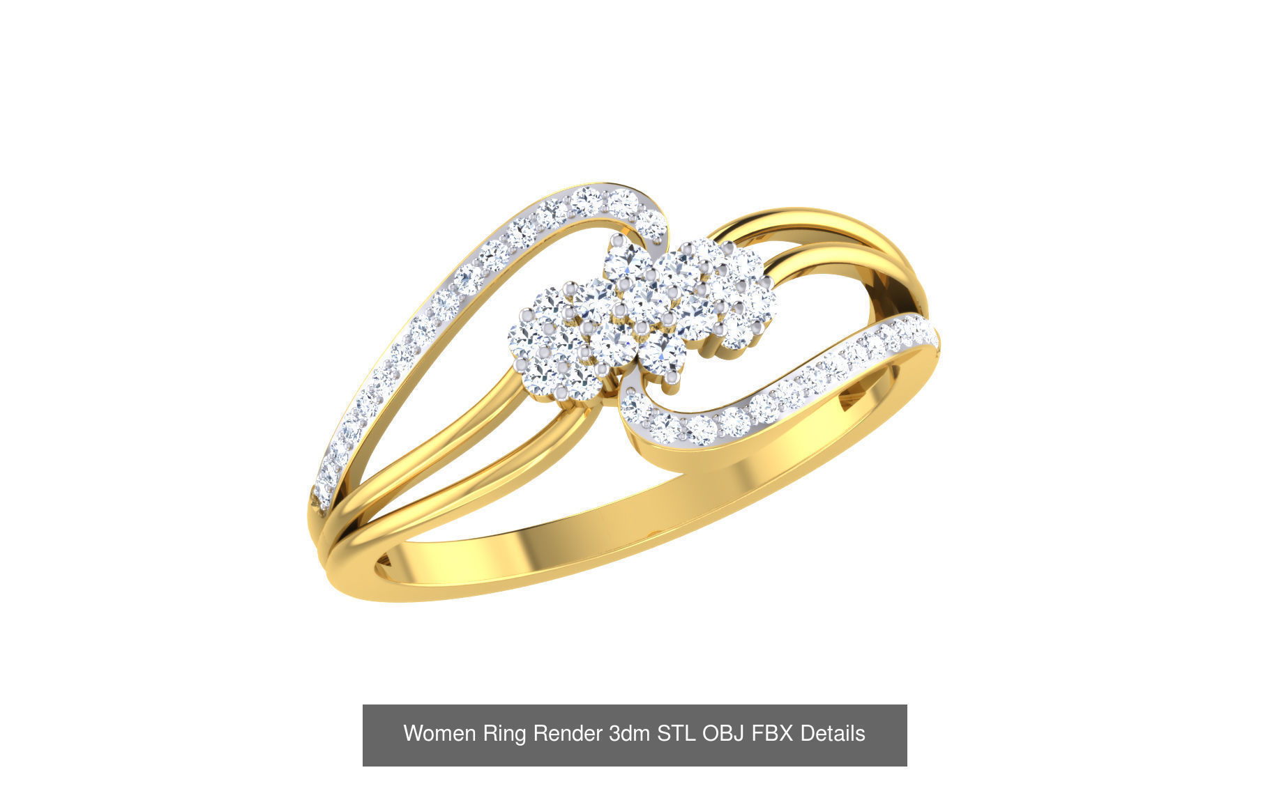 68 Women Ring Render 3dm STL OBJ FBX Details Collection _33