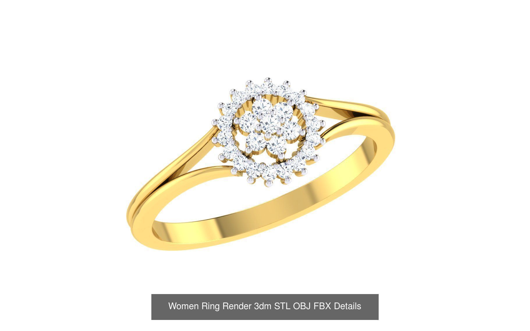 68 Women Ring Render 3dm STL OBJ FBX Details Collection _43