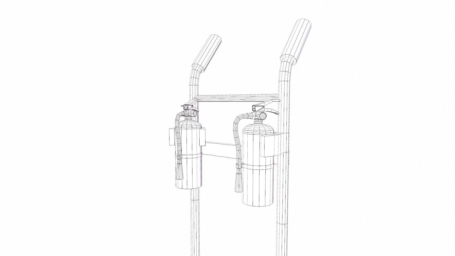 GAS Cylinder Trolley Low-poly 3D model_11