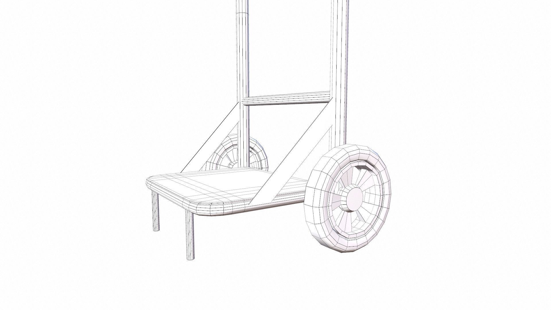 GAS Cylinder Trolley Low-poly 3D model_10