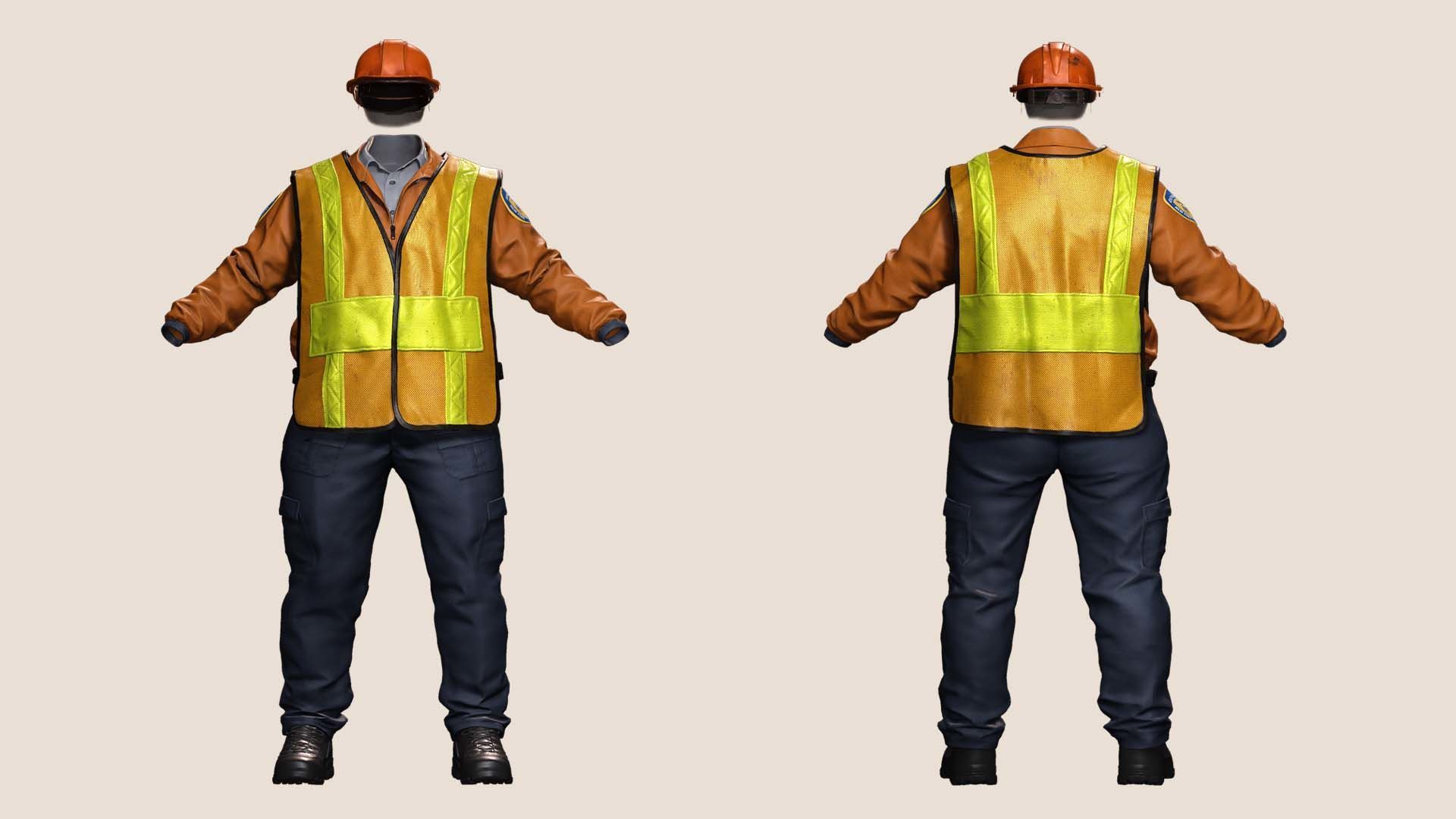 High-Quality 3D Construction Foreman Character Model Low-poly 3D model_3