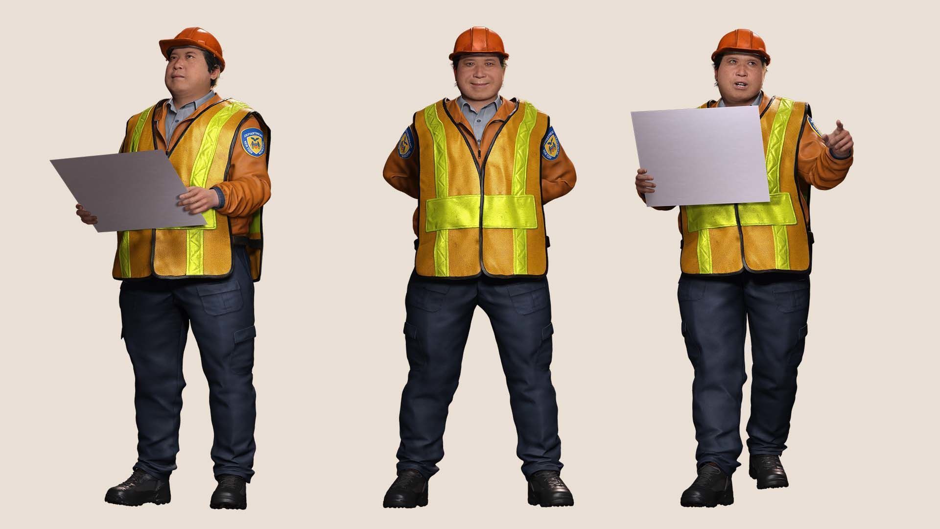 High-Quality 3D Construction Foreman Character Model Low-poly 3D model_2