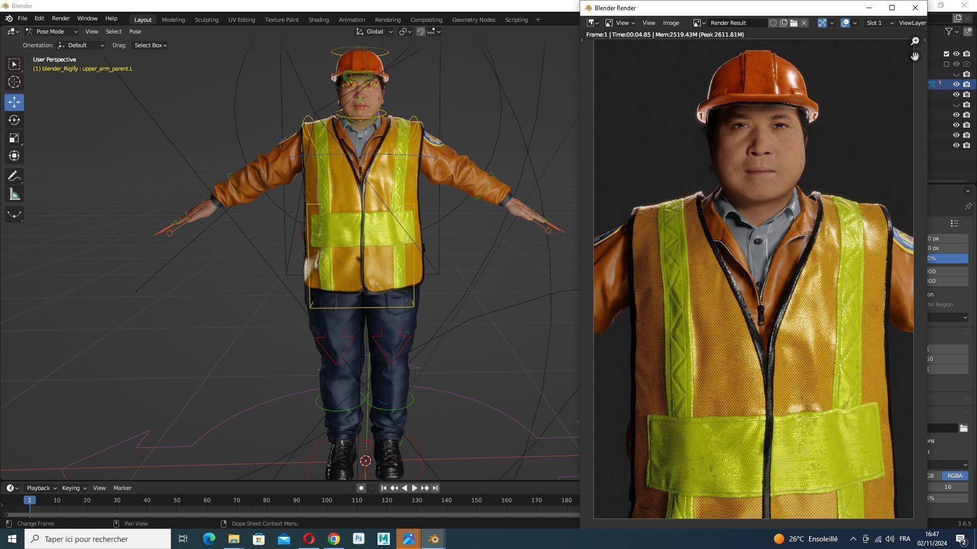 High-Quality 3D Construction Foreman Character Model Low-poly 3D model_11
