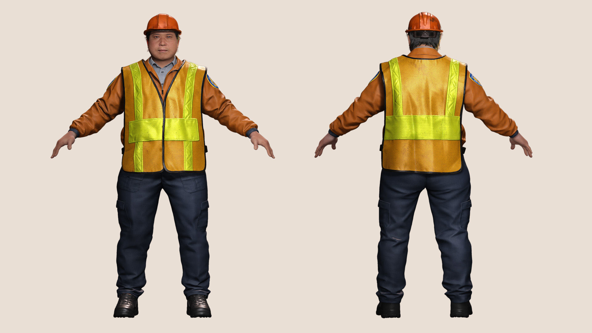 High-Quality 3D Construction Foreman Character Model Low-poly 3D model_1