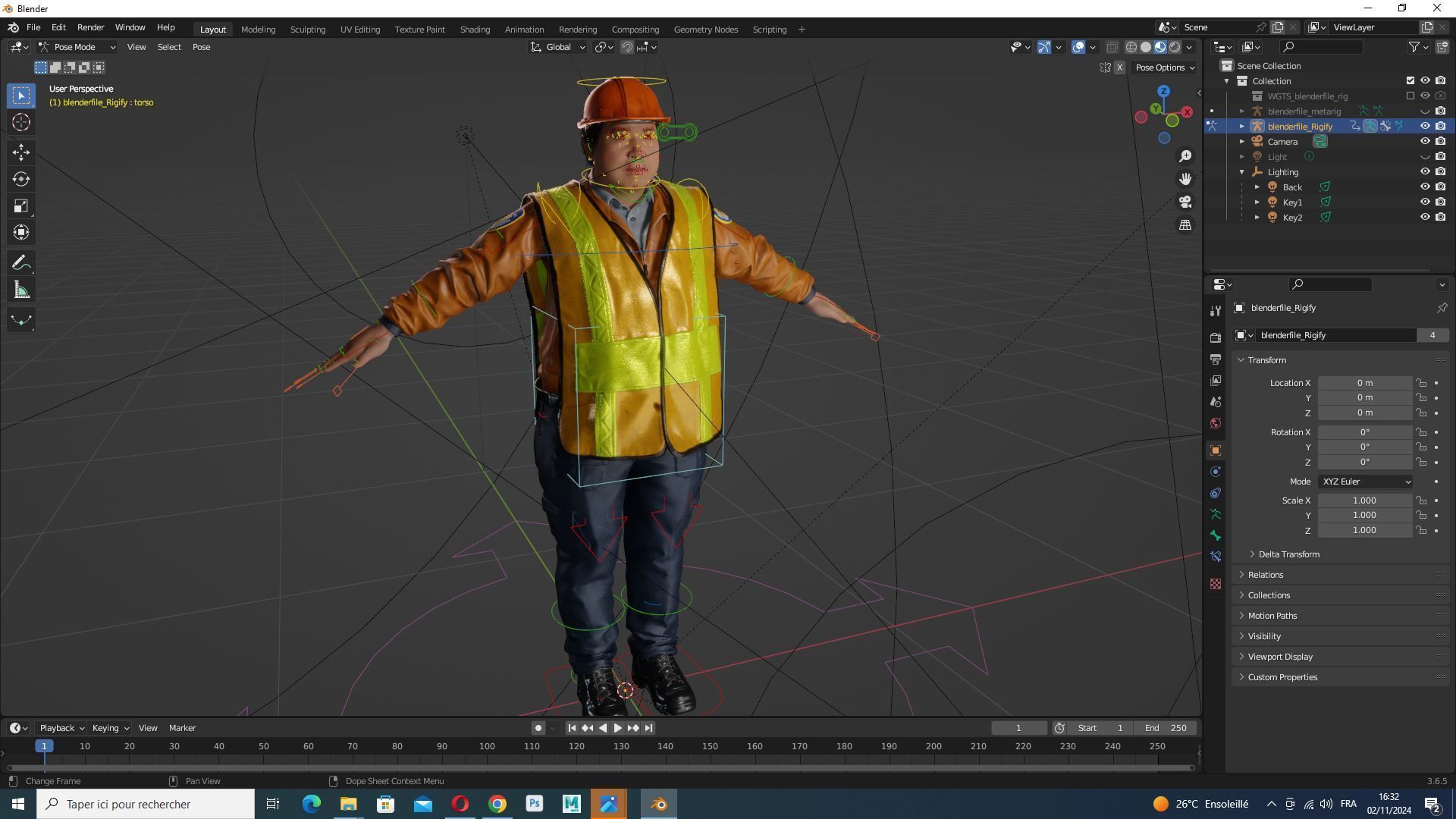 High-Quality 3D Construction Foreman Character Model Low-poly 3D model_12