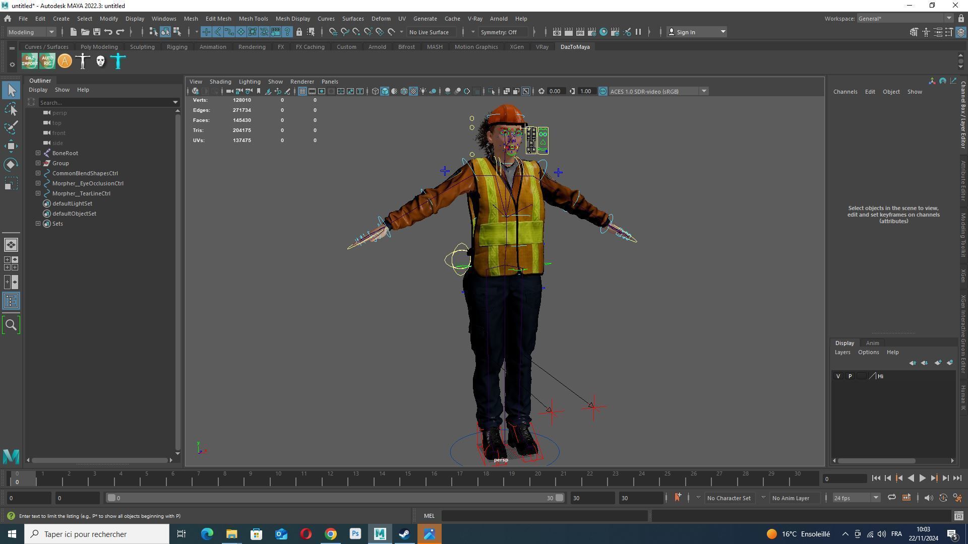 Female Construction Worker Character with Safety Vest Low-poly 3D model_17