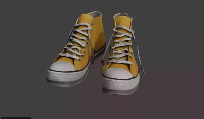  High-Top Canvas Sneakers - Yellow Edition  