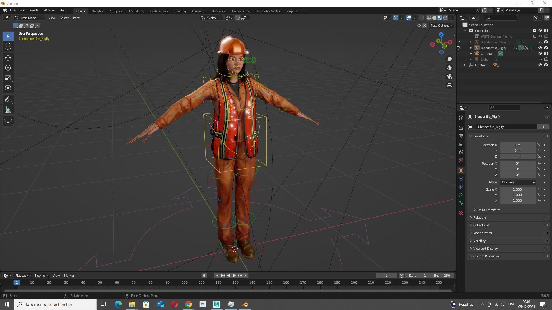 Realistic Female Laborer 3D Model for Construction Projects Low-poly 3D model_9