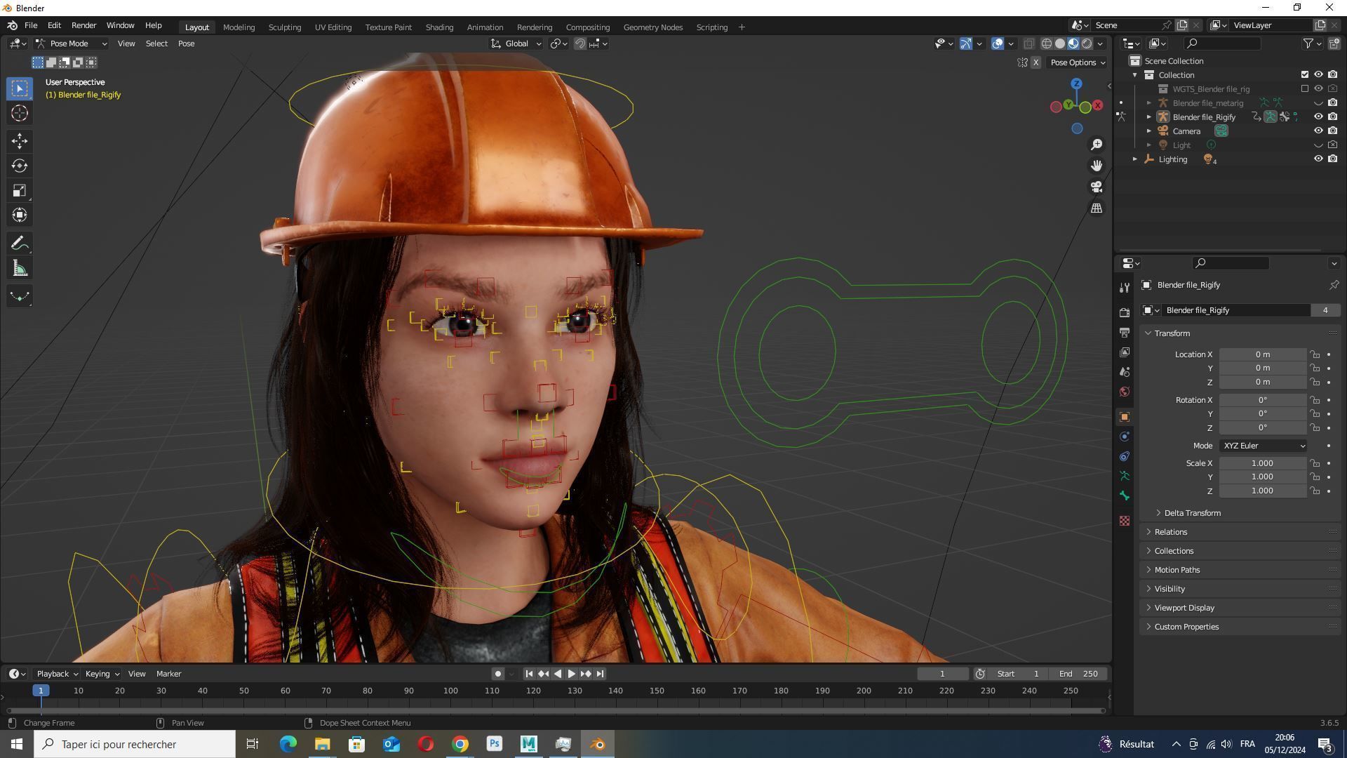 Realistic Female Laborer 3D Model for Construction Projects Low-poly 3D model_10
