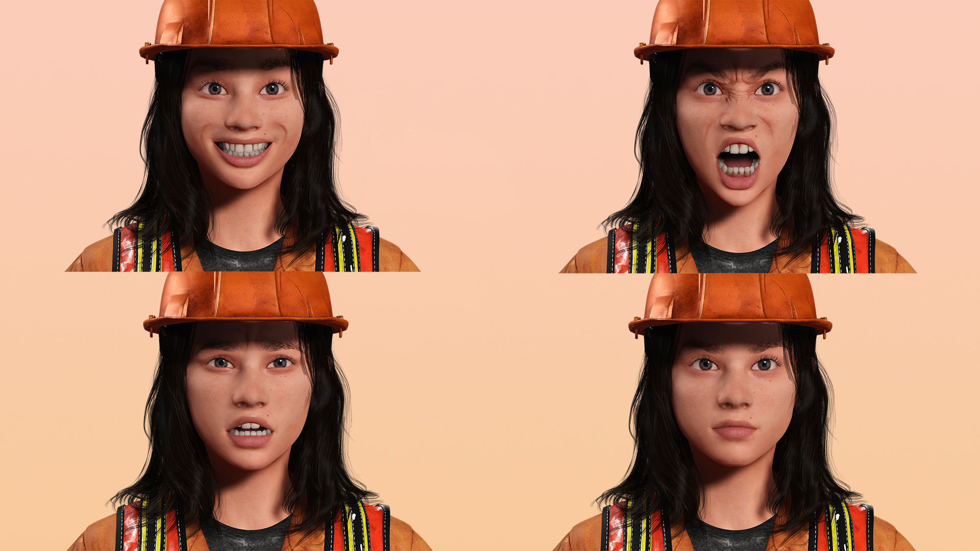 Realistic Female Laborer 3D Model for Construction Projects Low-poly 3D model_5