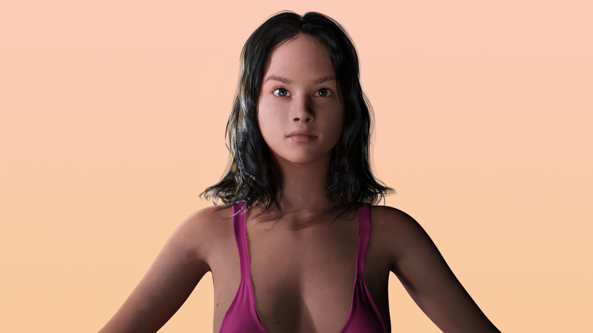 Realistic Female Laborer 3D Model for Construction Projects Low-poly 3D model_6