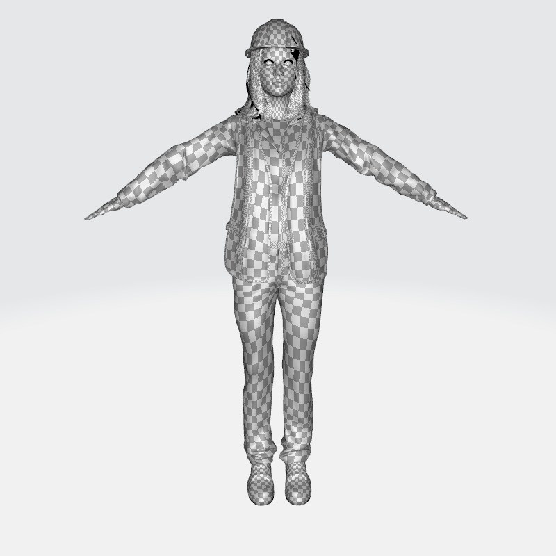 Realistic Female Laborer 3D Model for Construction Projects Low-poly 3D model_15