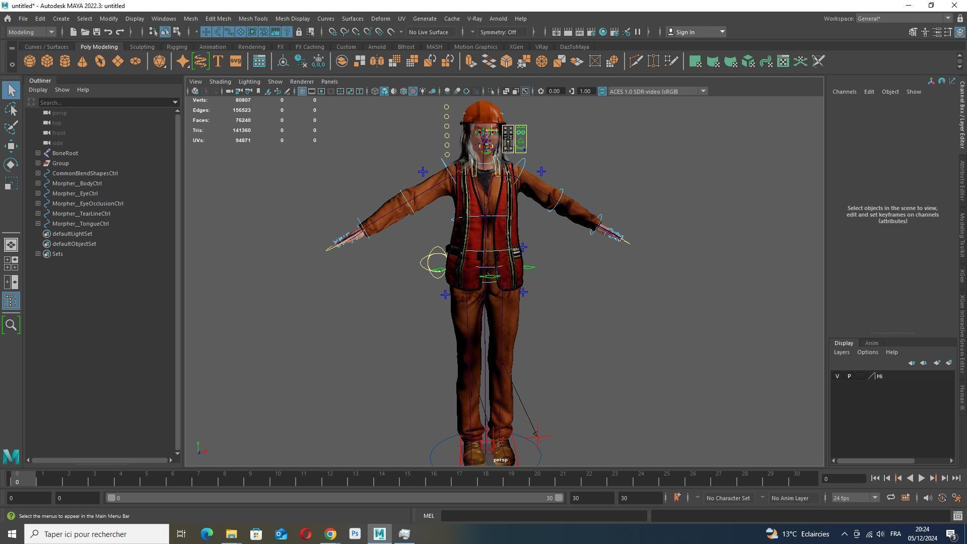 Realistic Female Laborer 3D Model for Construction Projects Low-poly 3D model_13