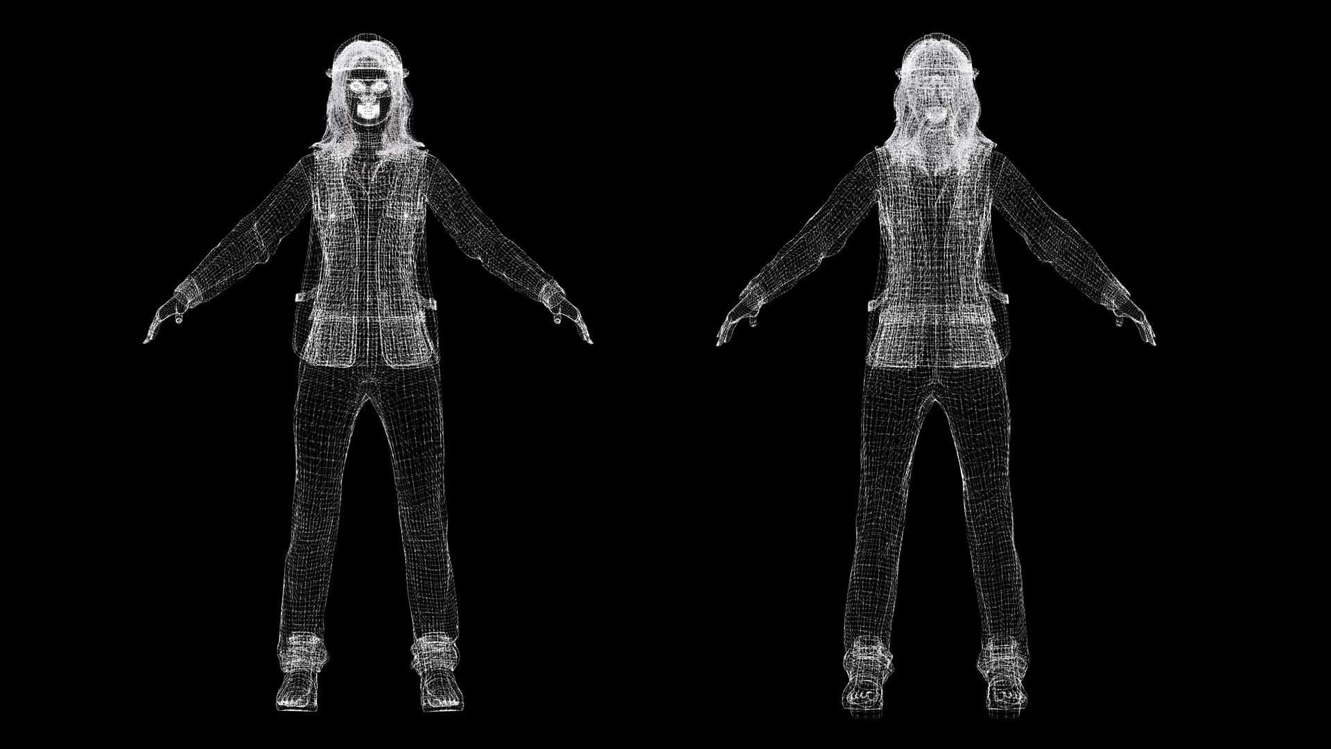 Realistic Female Laborer 3D Model for Construction Projects Low-poly 3D model_8