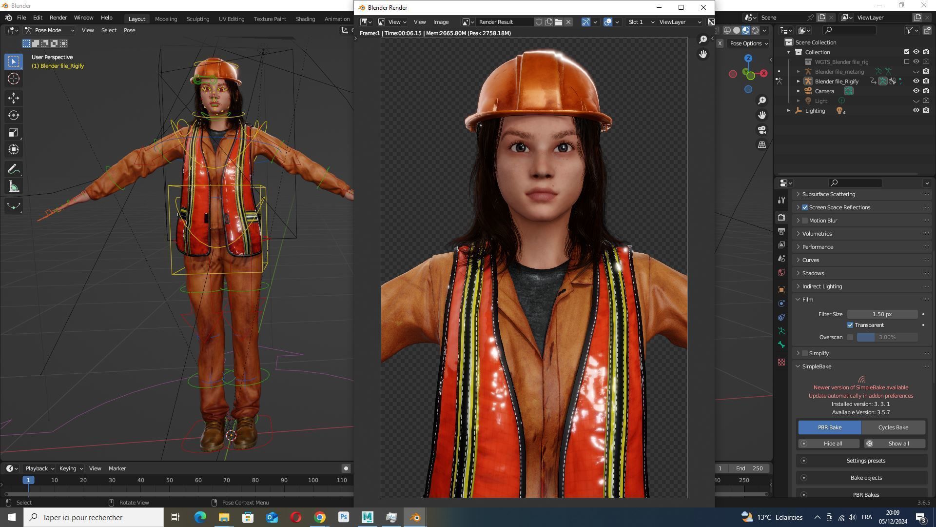 Realistic Female Laborer 3D Model for Construction Projects Low-poly 3D model_11