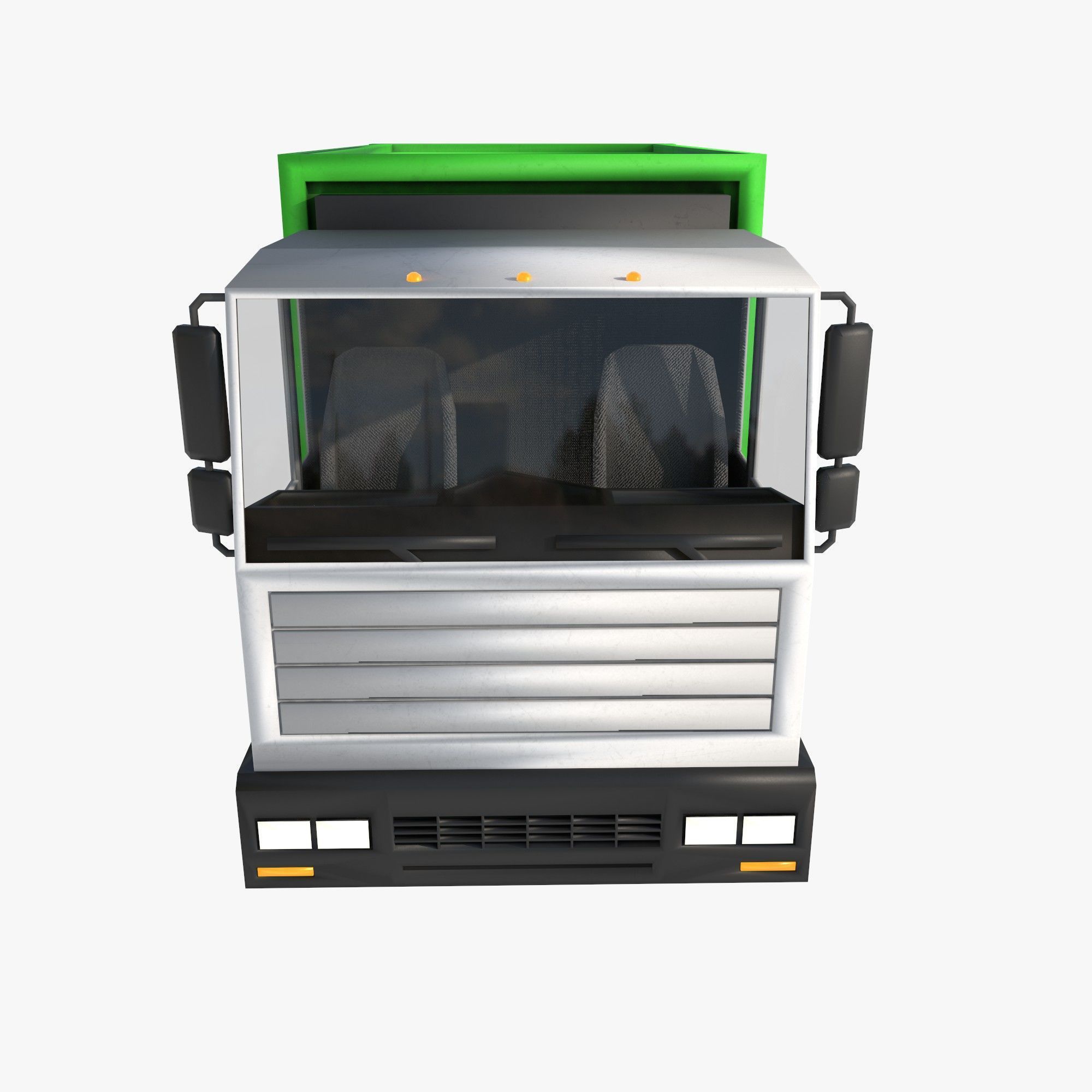 garbage truck Low-poly 3D model_8