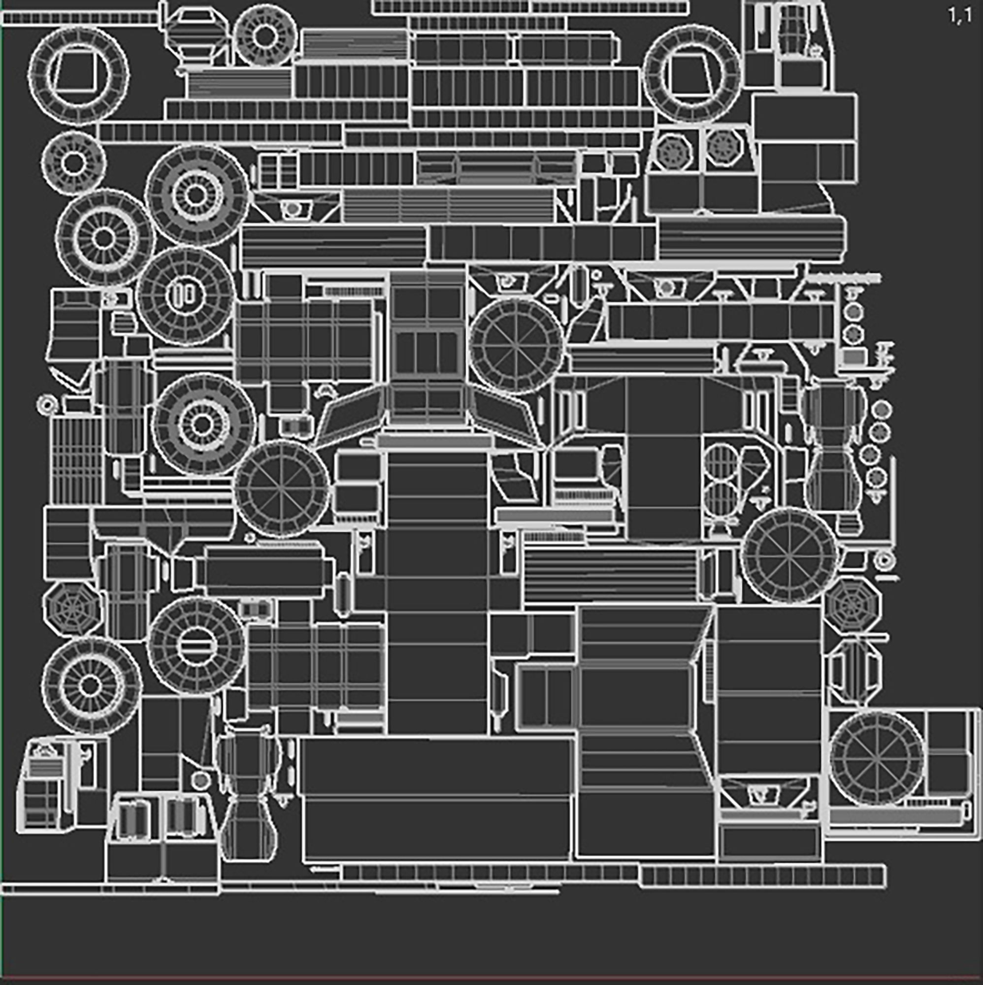 garbage truck Low-poly 3D model_16