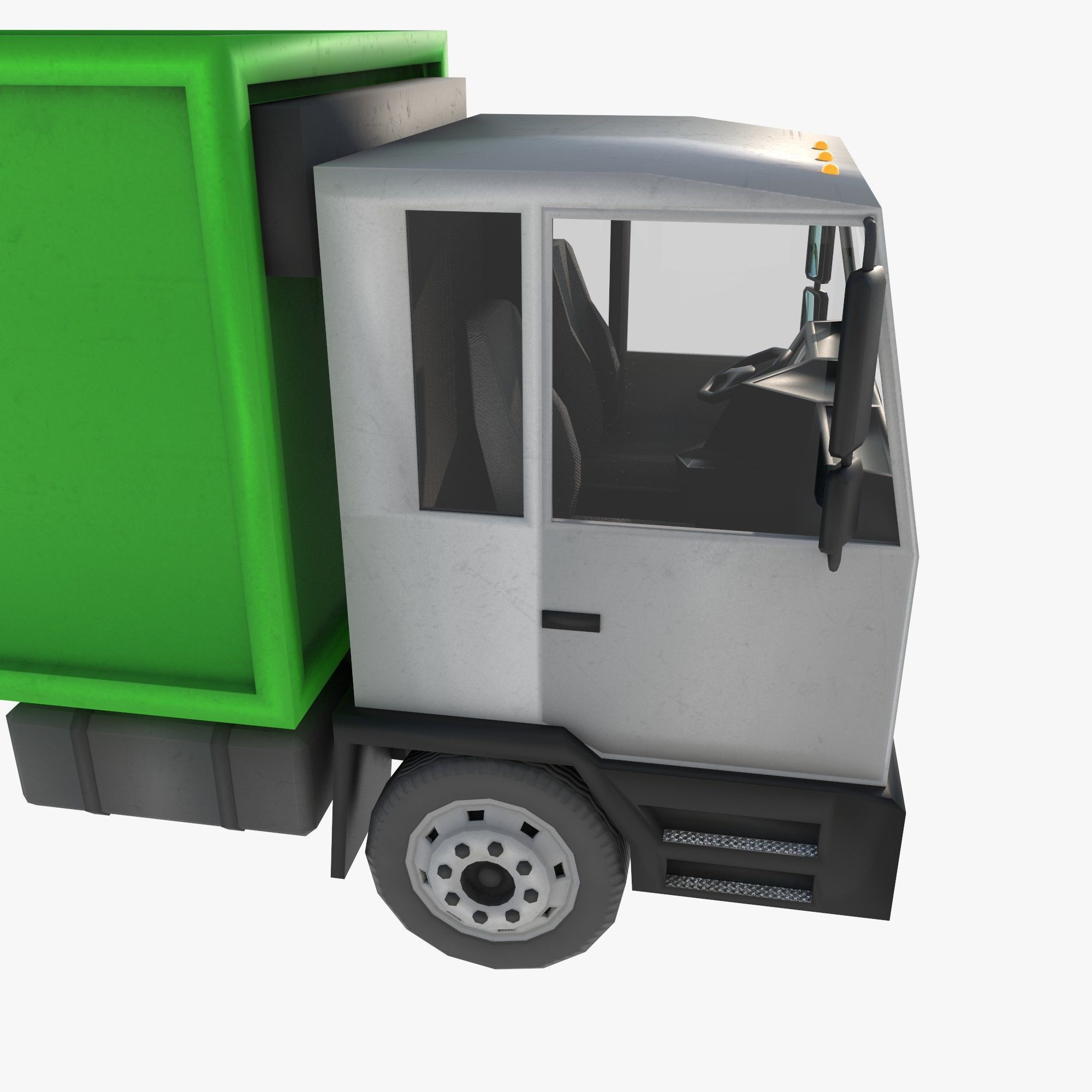 garbage truck Low-poly 3D model_7