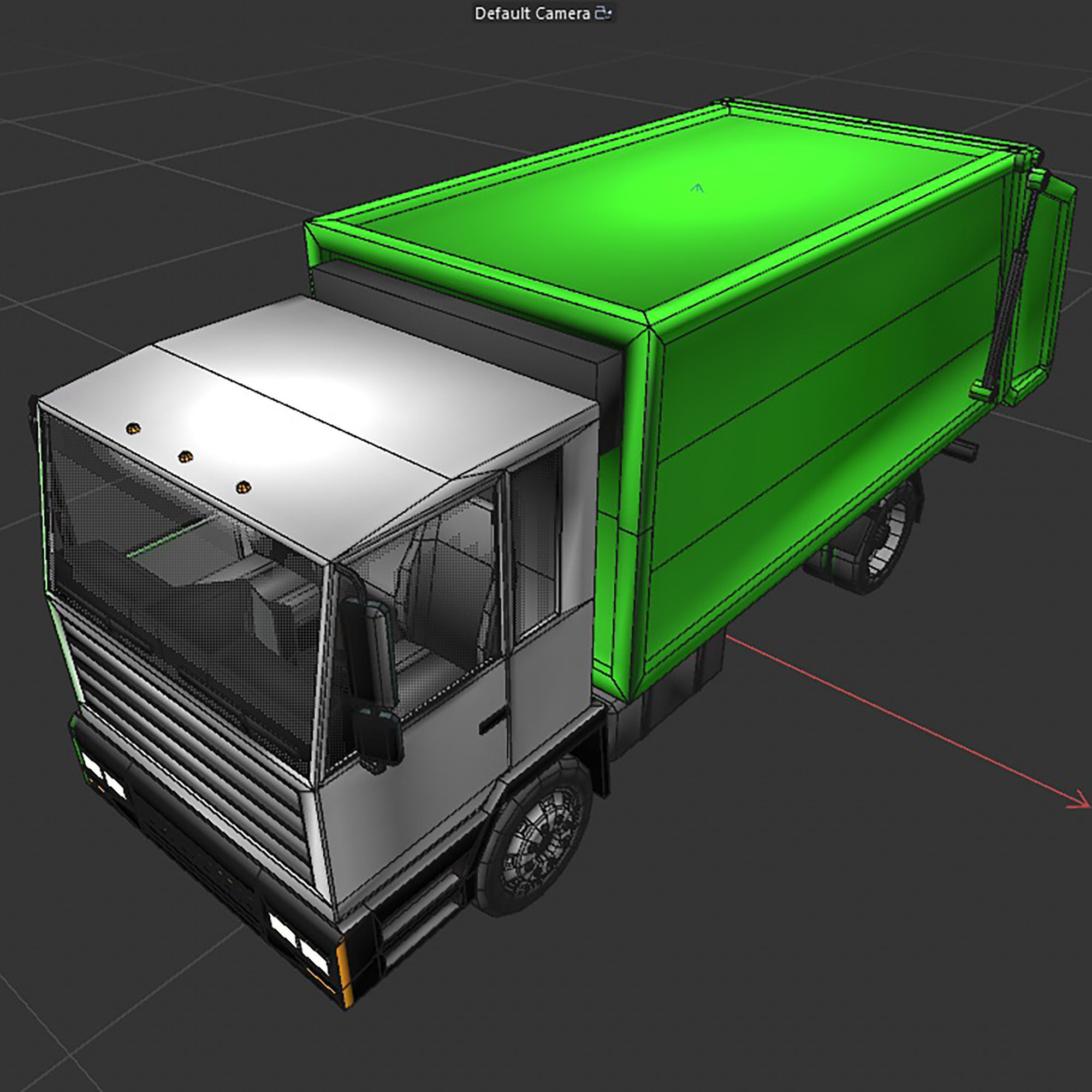 garbage truck Low-poly 3D model_10