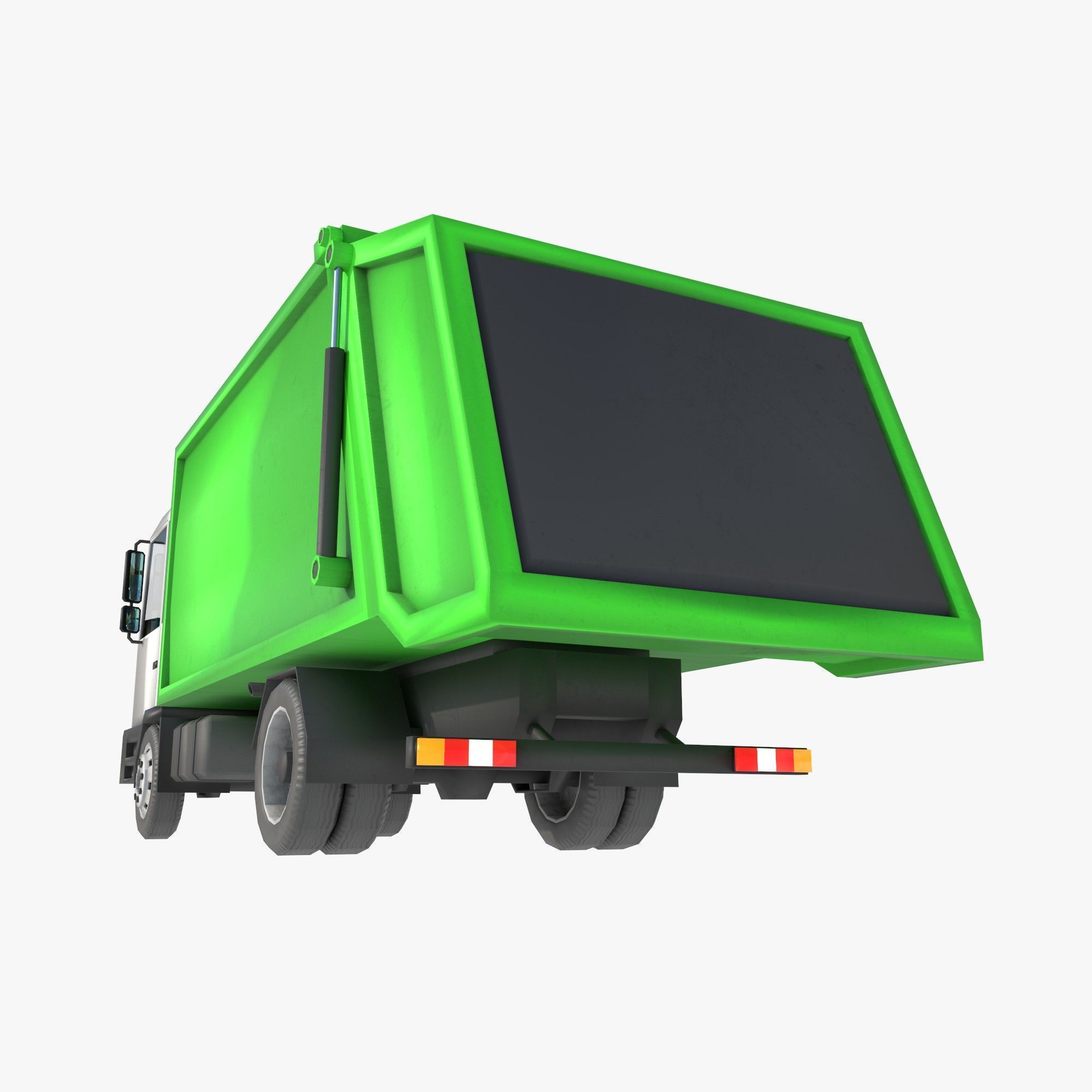garbage truck Low-poly 3D model_4